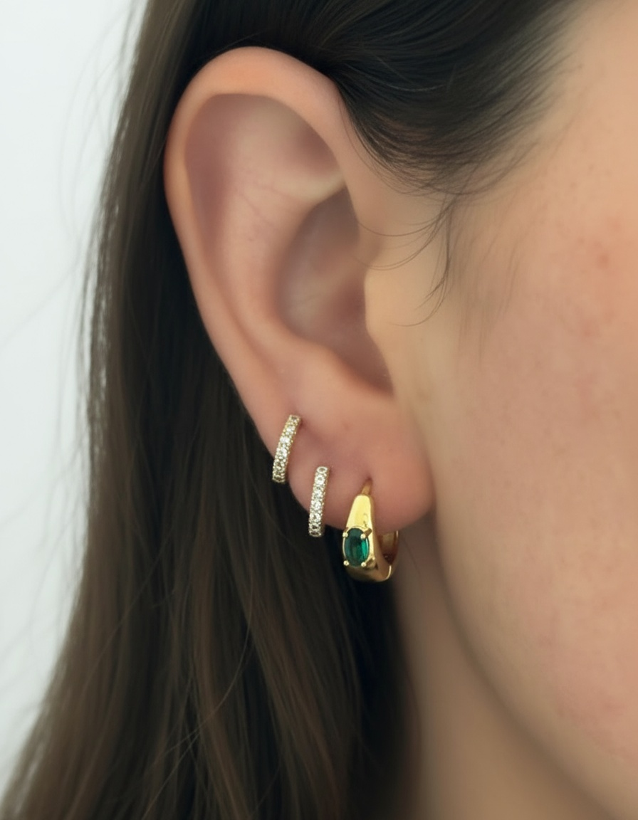 Envy Emerald Huggie Hoops