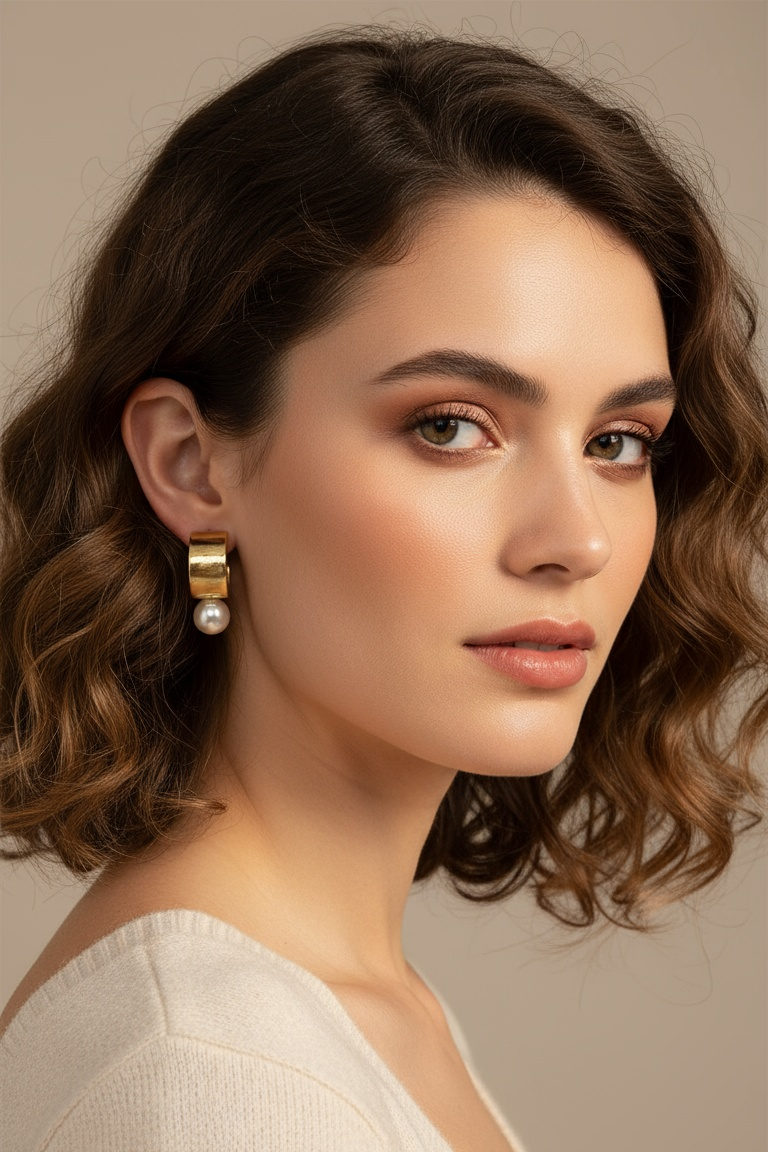 Bold Pearl Hoop Earrings