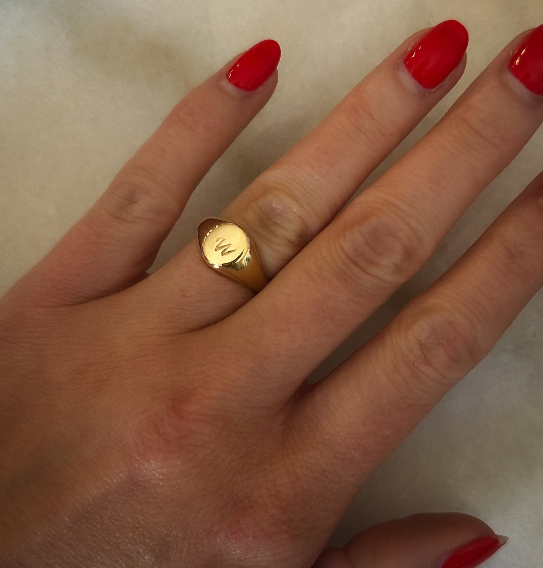 Elegant Initial Signet Ring
