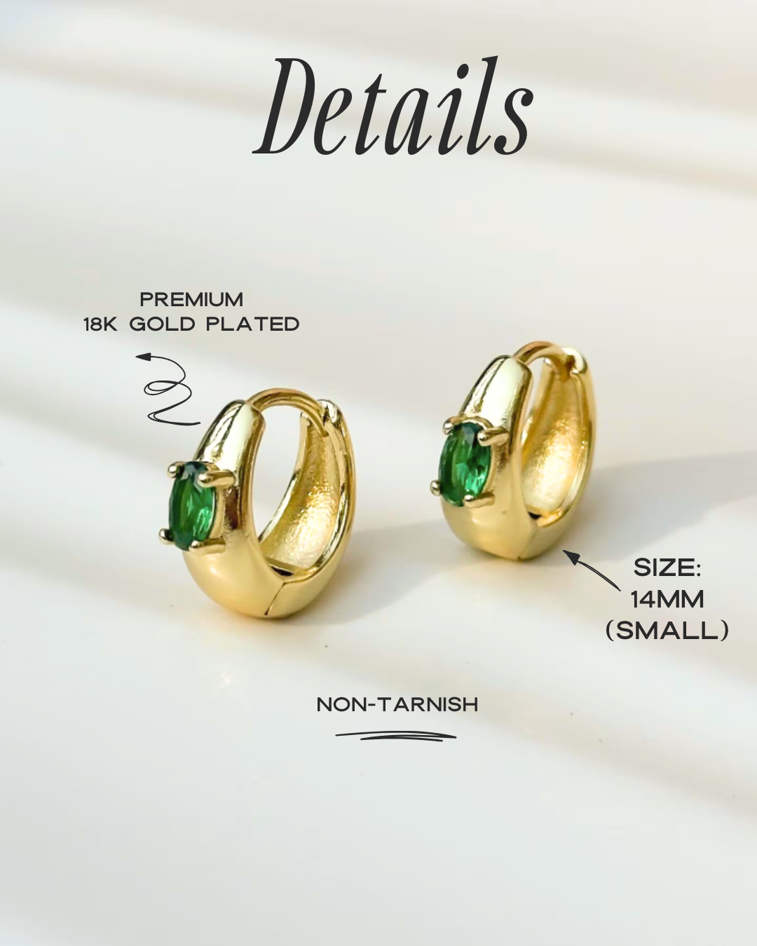 Envy Emerald Huggie Hoops