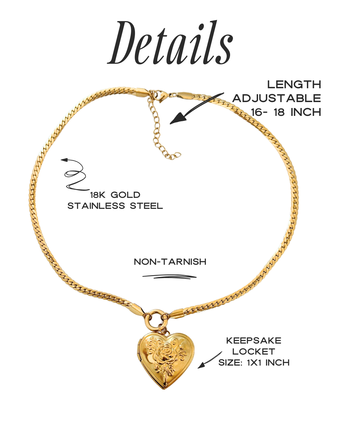 Love Vintage Heart Locket Necklace