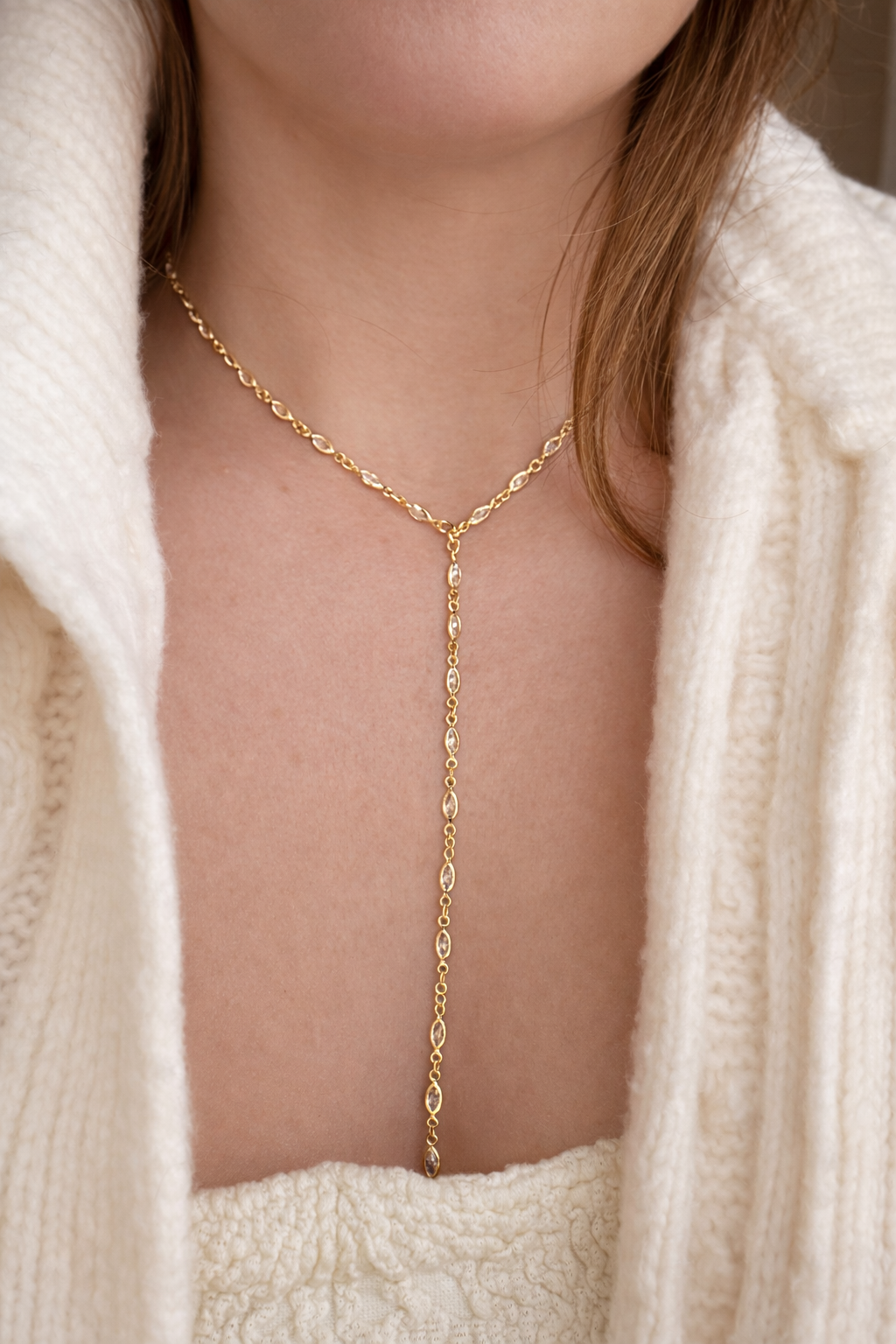 Marquise Lariat Necklace