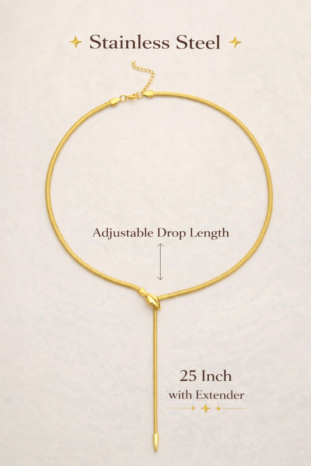 Serpentina Lariat Necklace