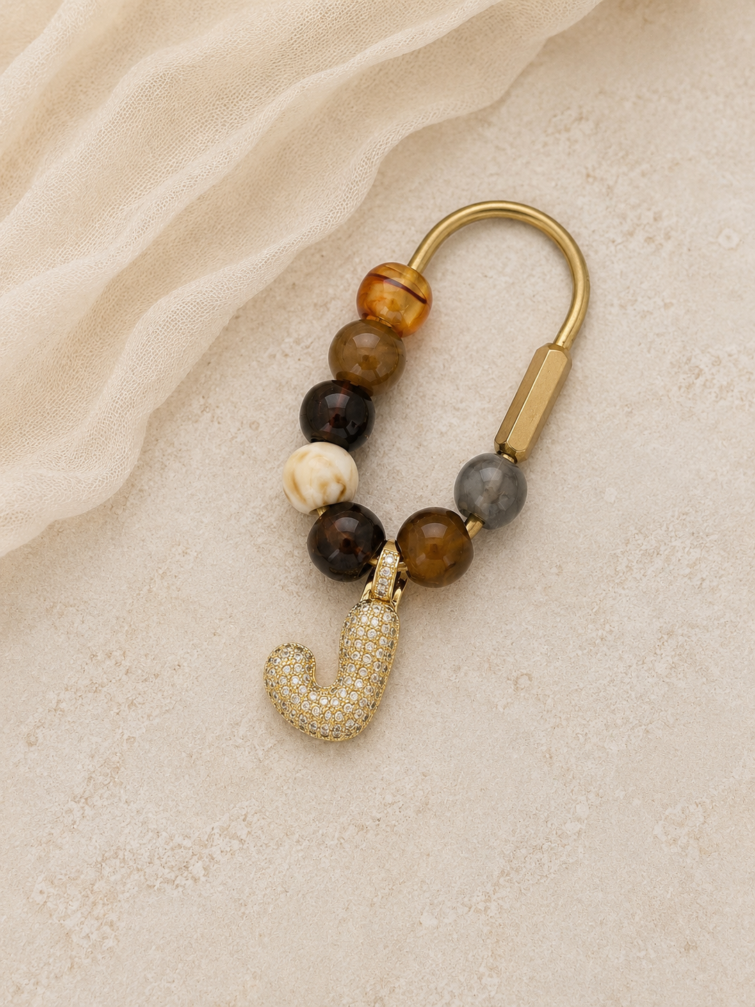 Monogram Pave´ Letter Bag Charm