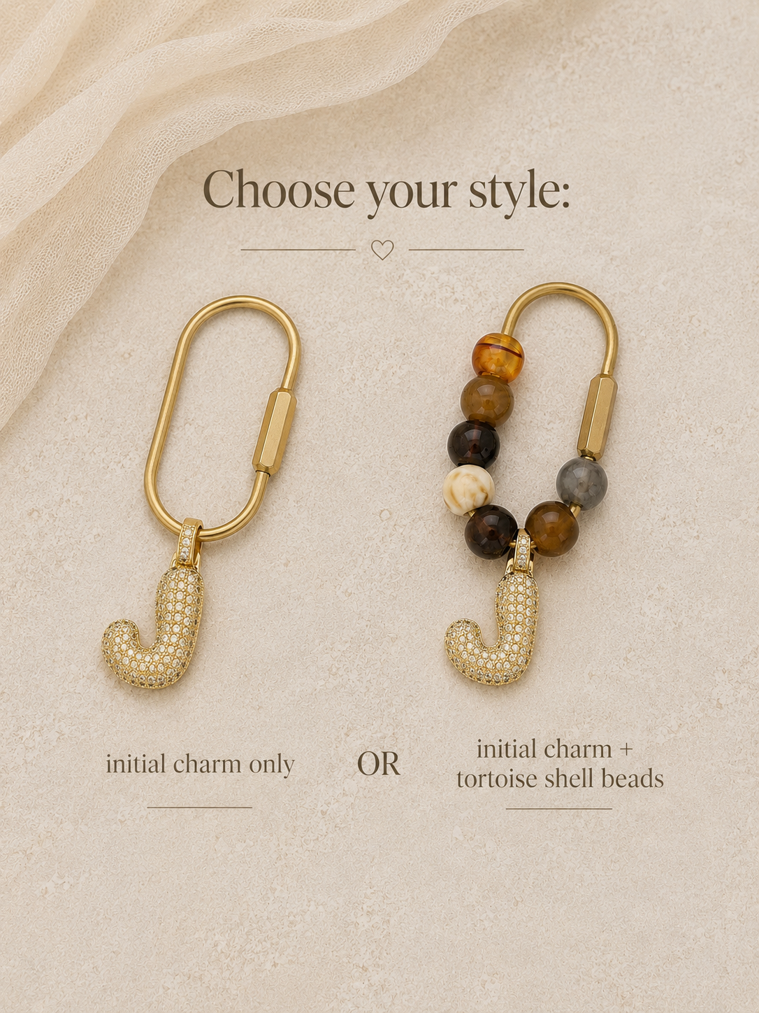 Monogram Pave´ Letter Bag Charm