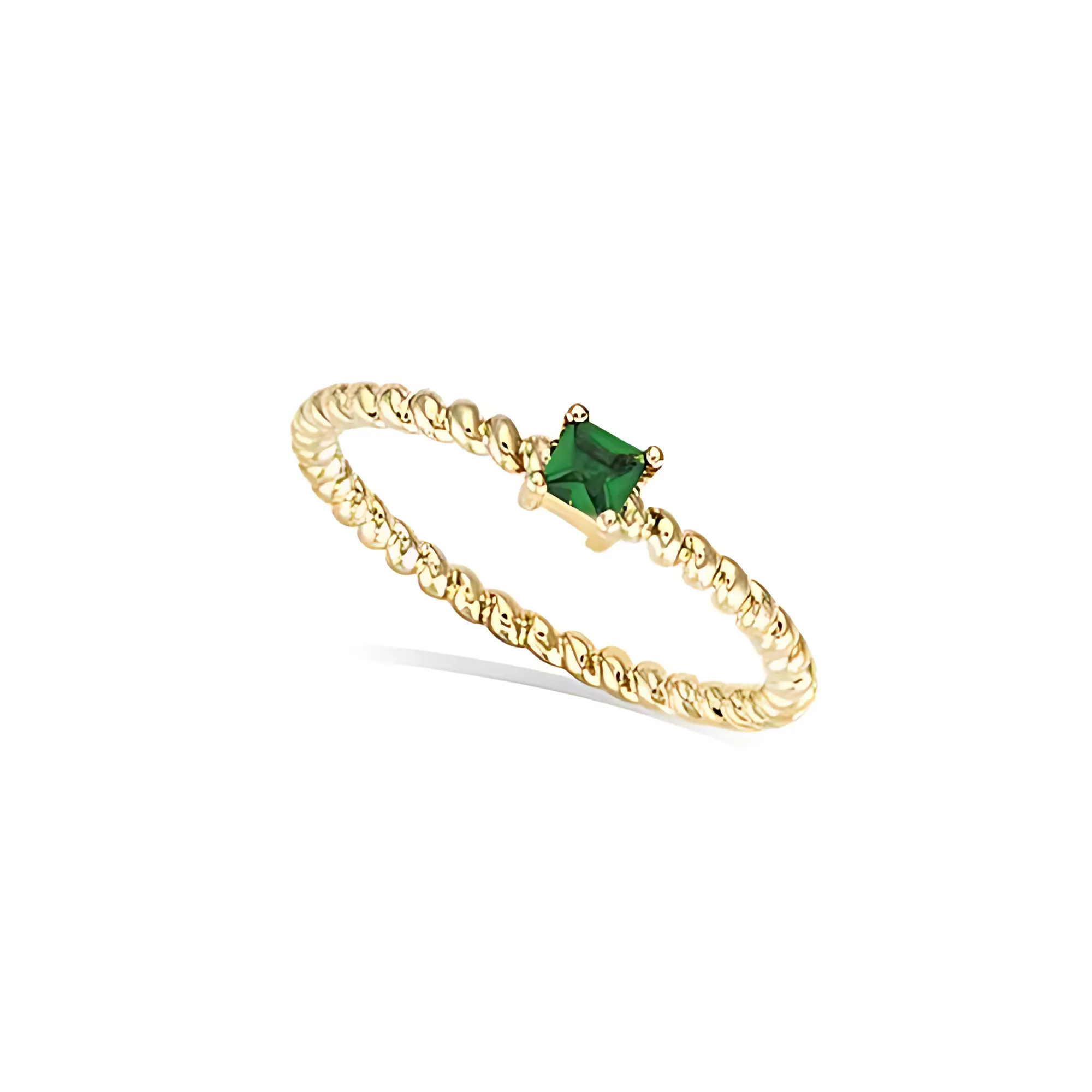 Dainty Emerald Stacking Ring