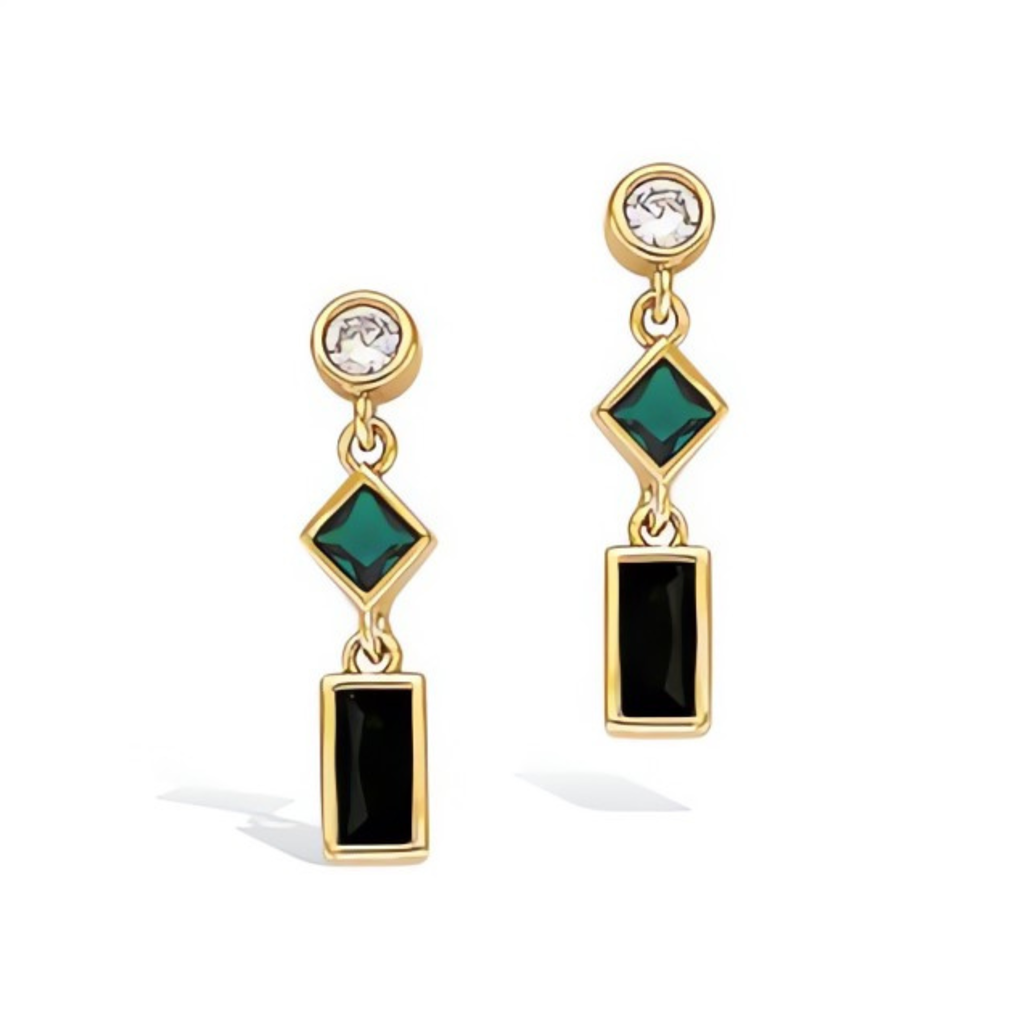 Geometric Gem Earrings