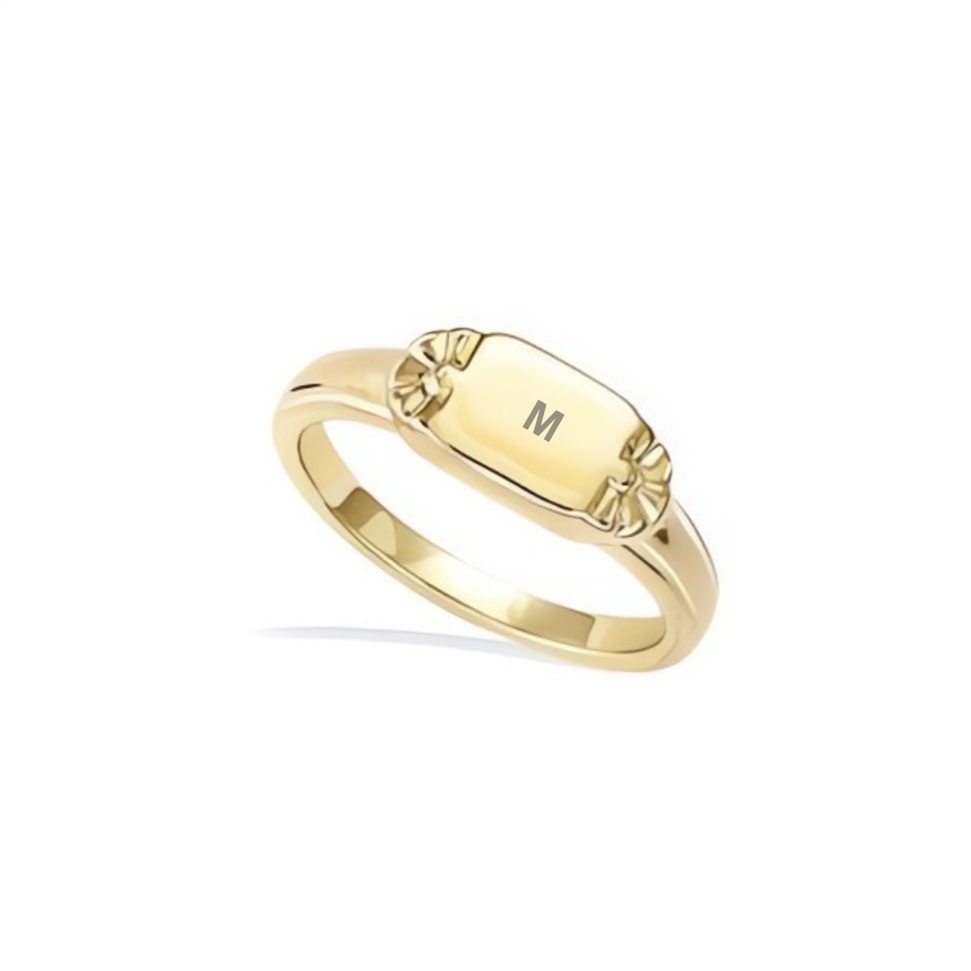 Flora Initial Signet Ring