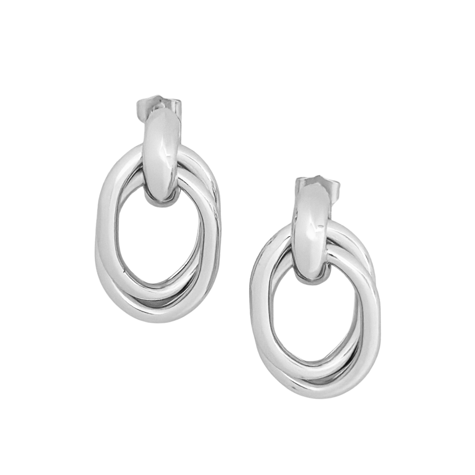 Oval Twist Statement Earrings
