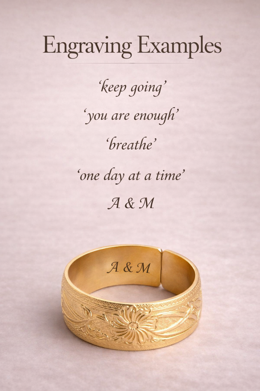 Marigold Ring - Floral Engraved Cigar Band