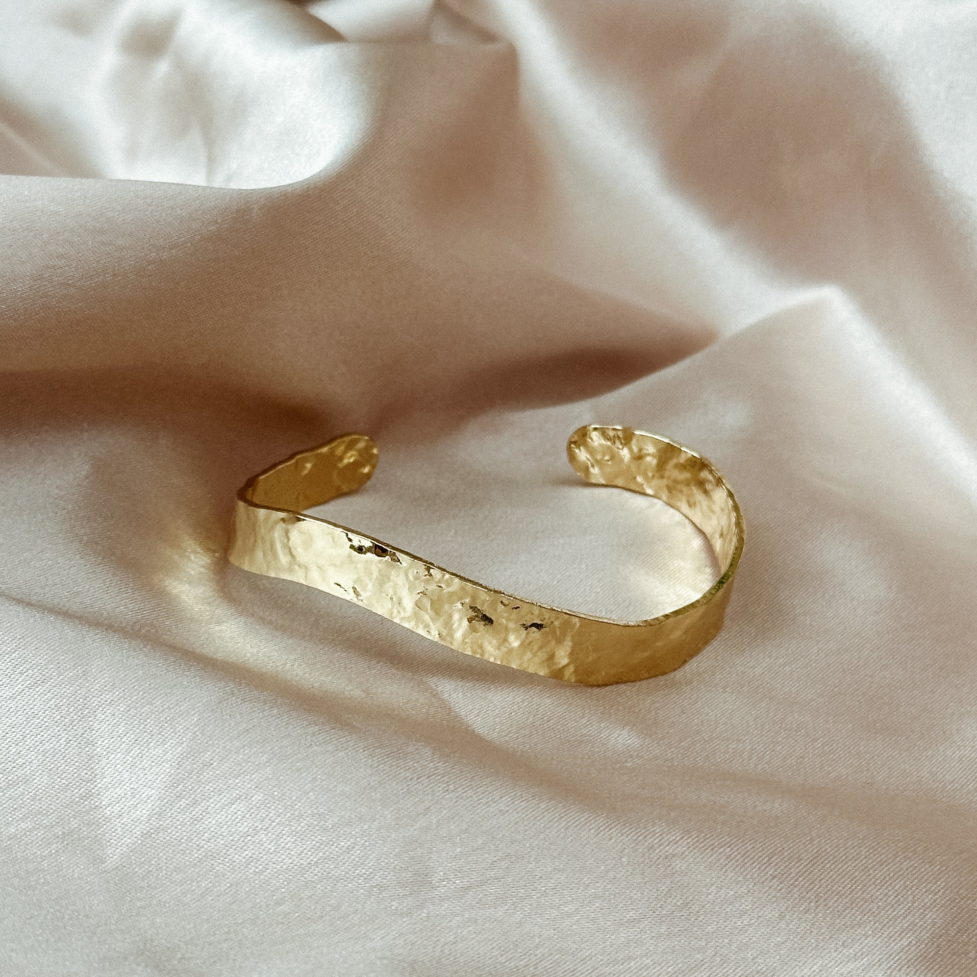 Hammered Wave Cuff Bracelet