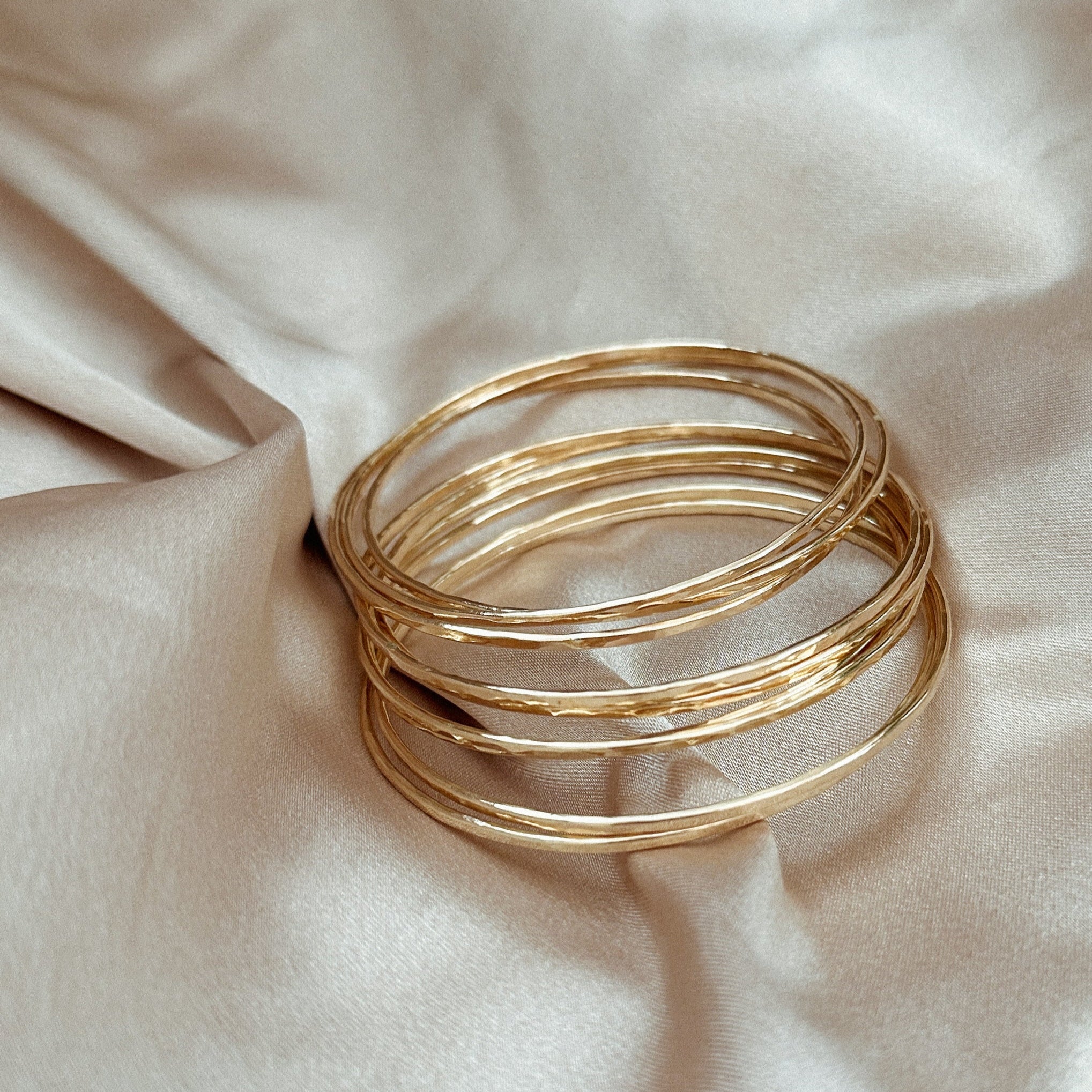 Hammered Gold Filled Bangles