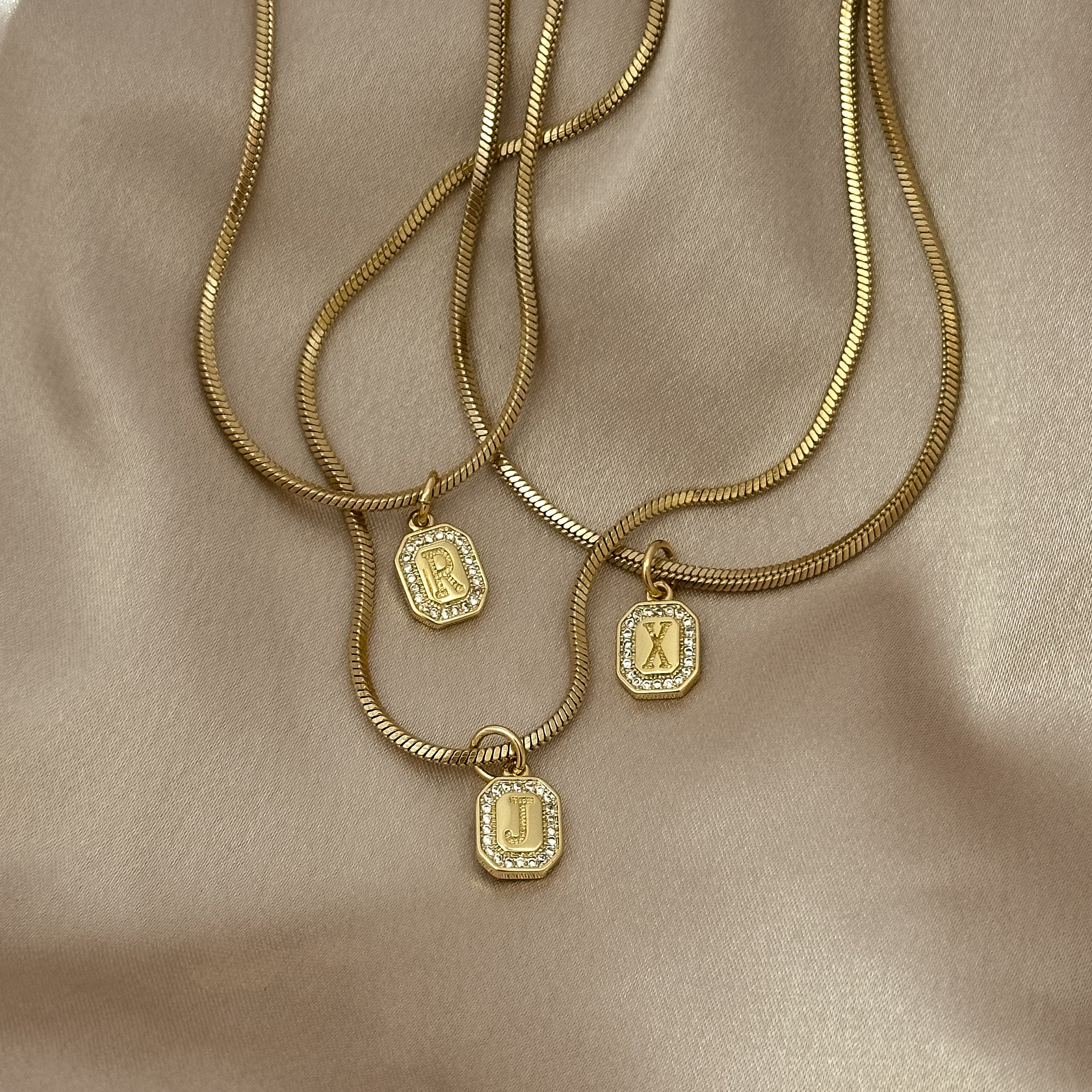 Hexa Initial Tag Necklace