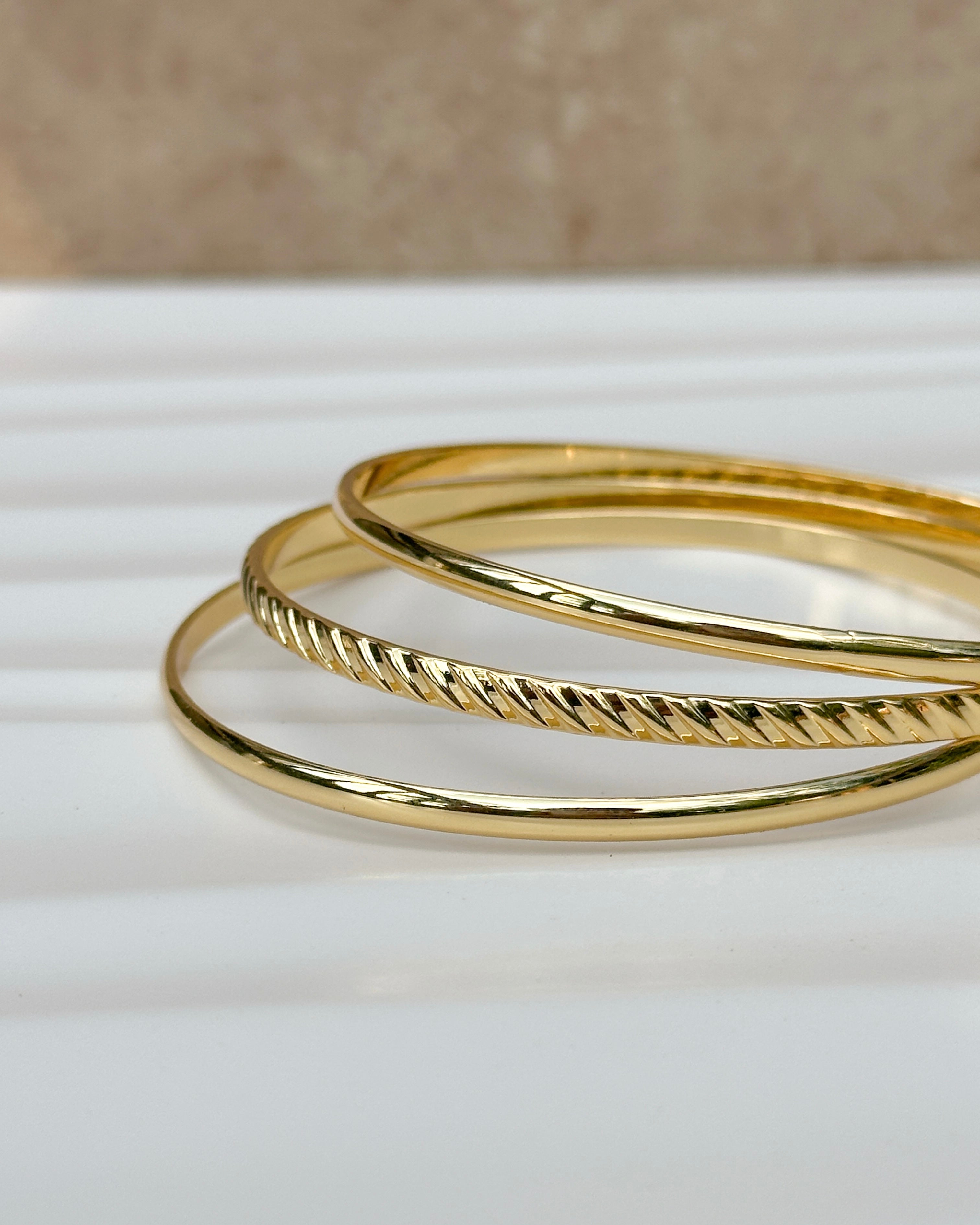Gold 3 Bangle Set