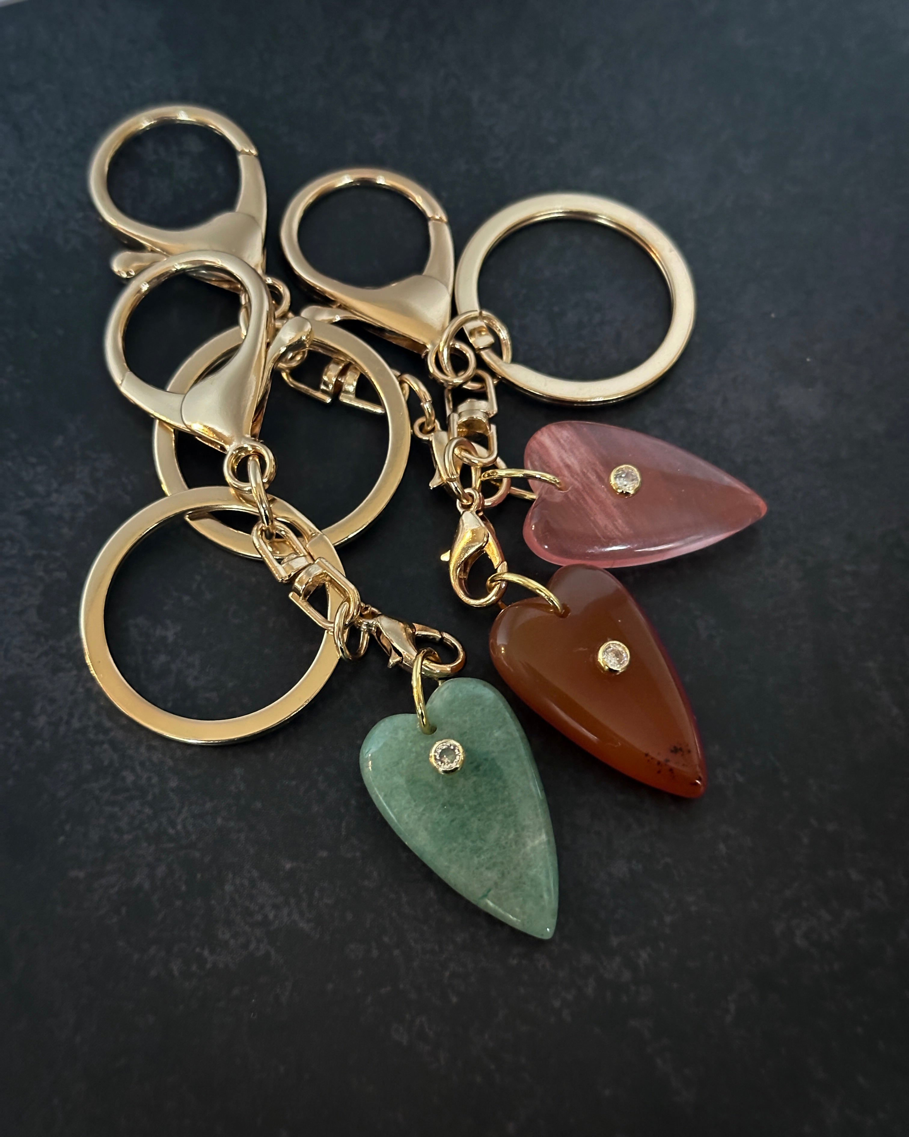 Gemstone Heart Bag Charm