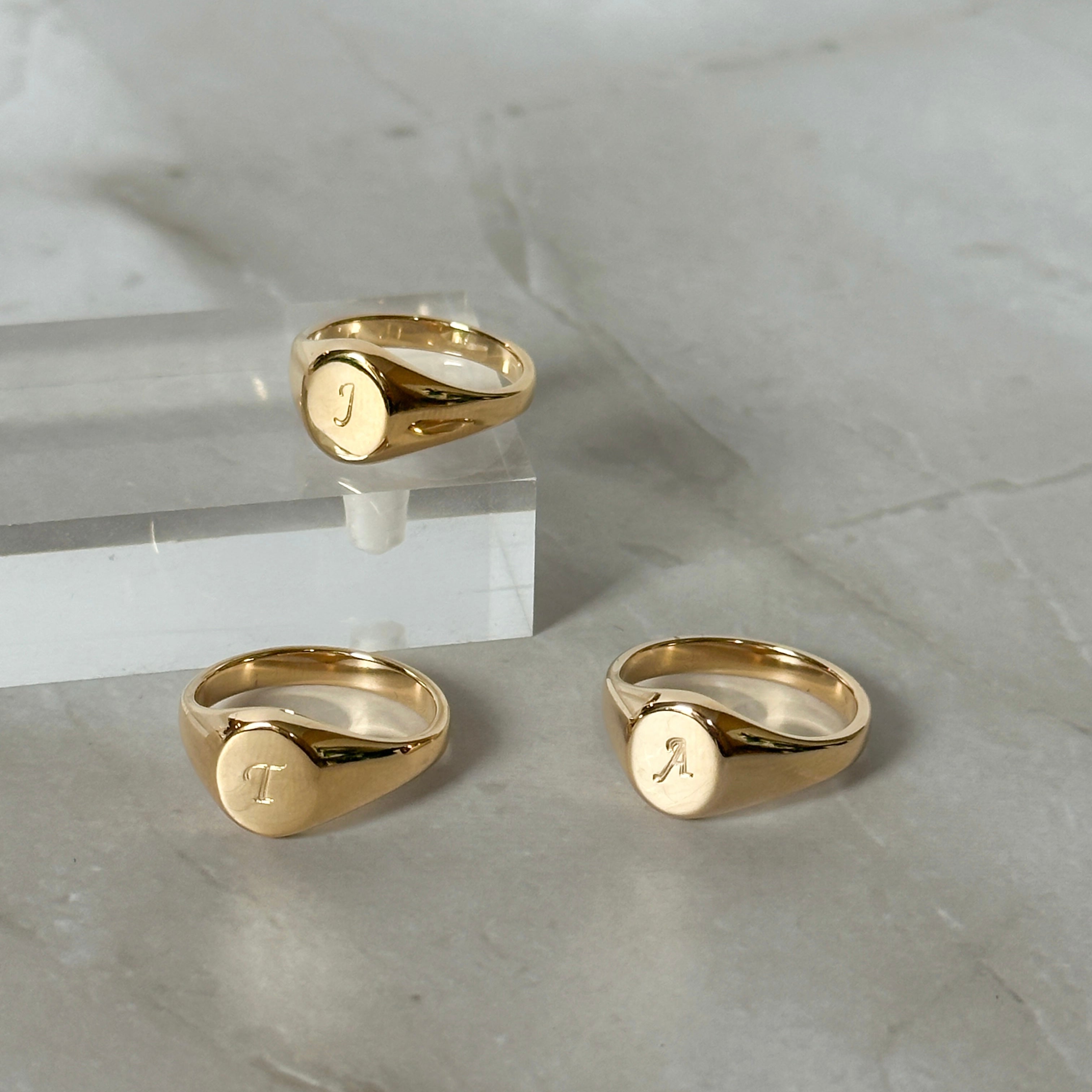 Elegant Initial Signet Ring