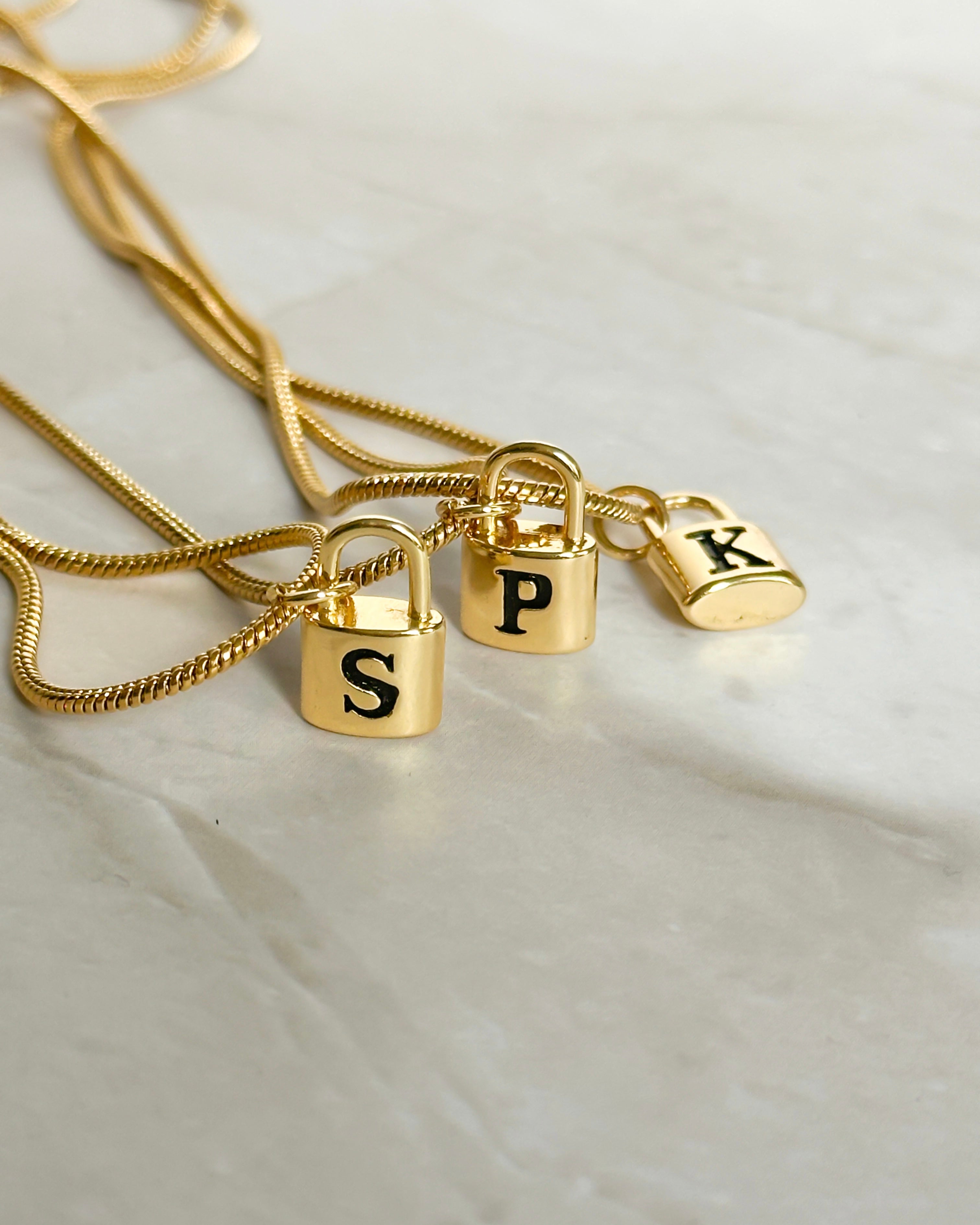 Monogram Padlock Necklace