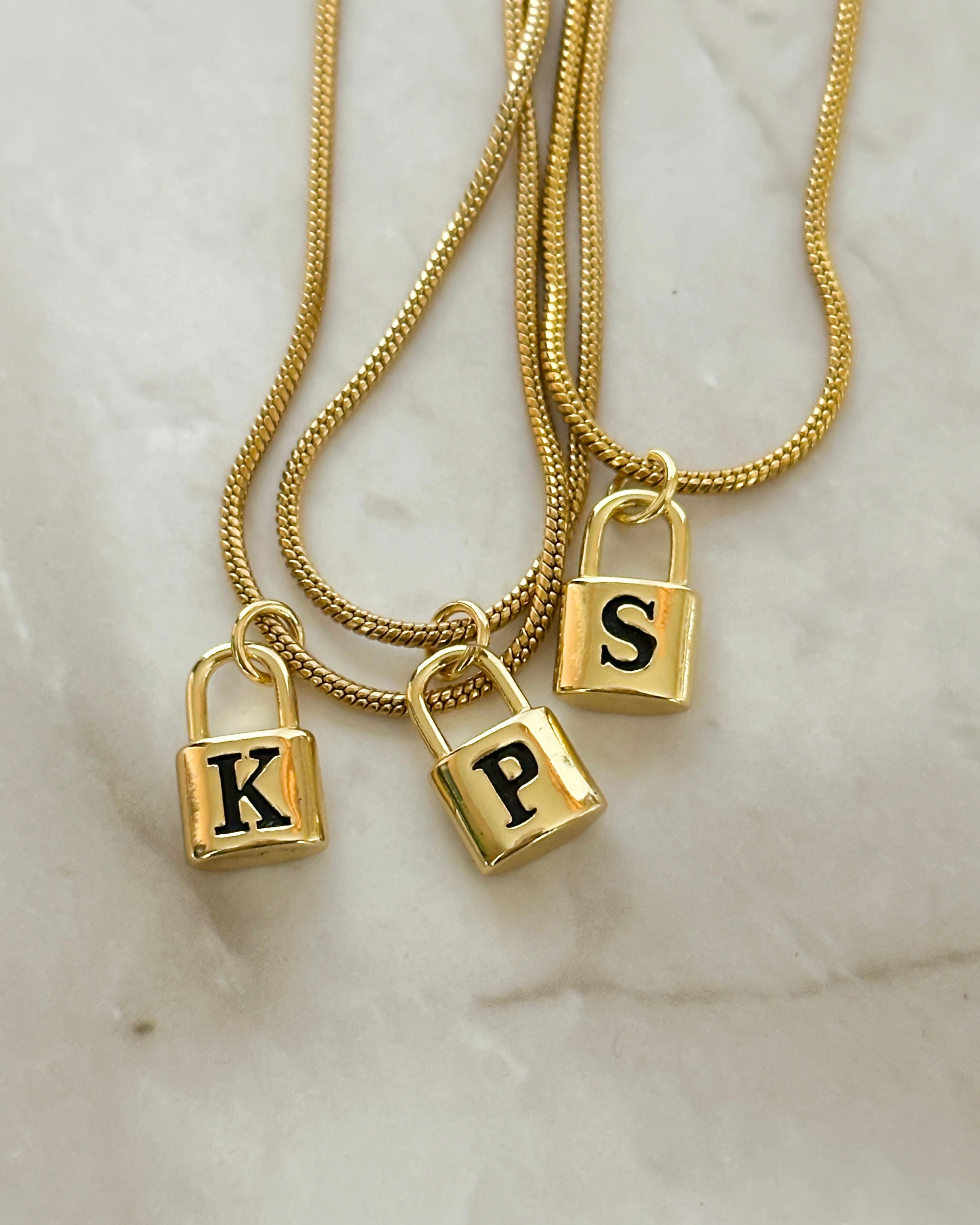 Monogram Padlock Necklace