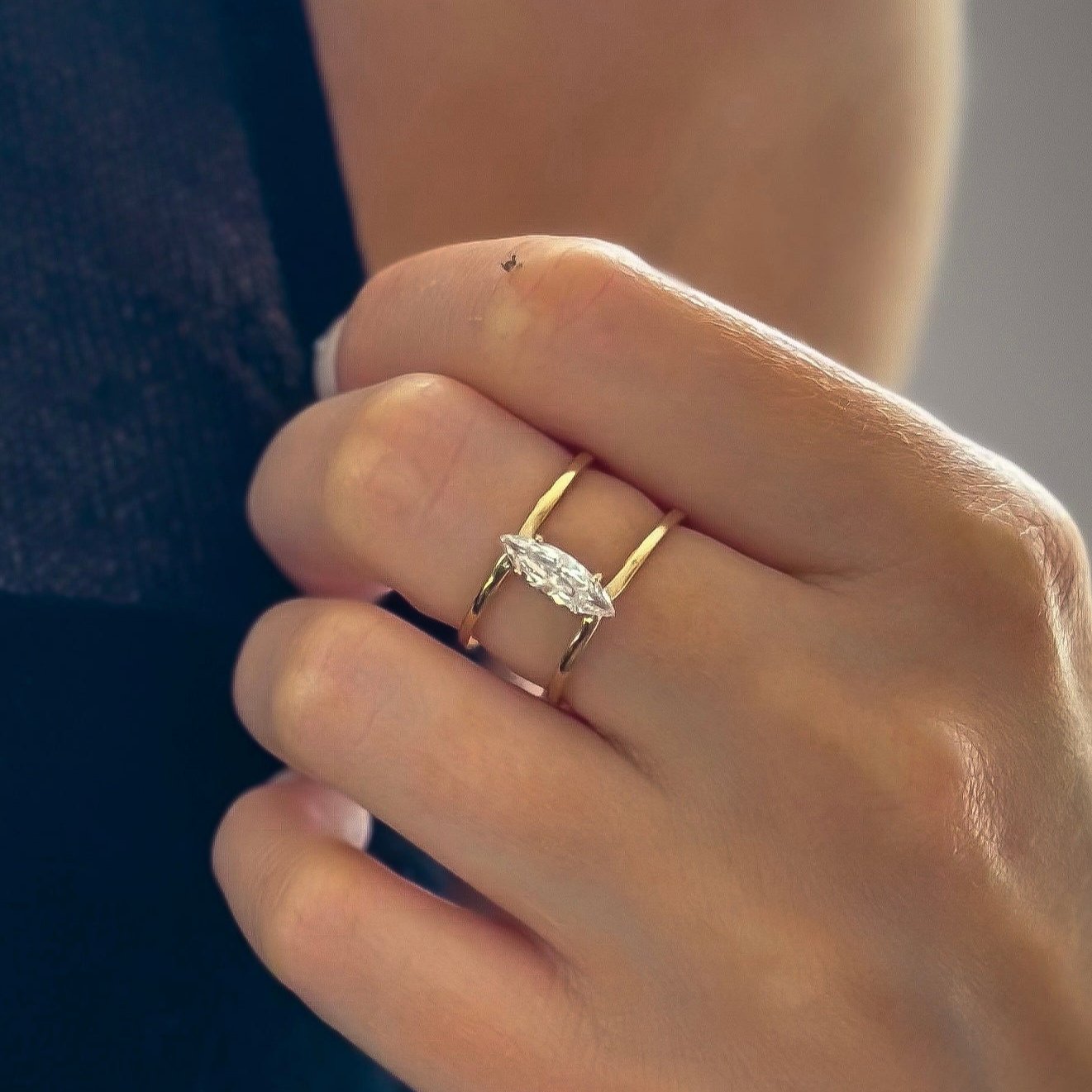 Brilliance Ring Double Band Marquise