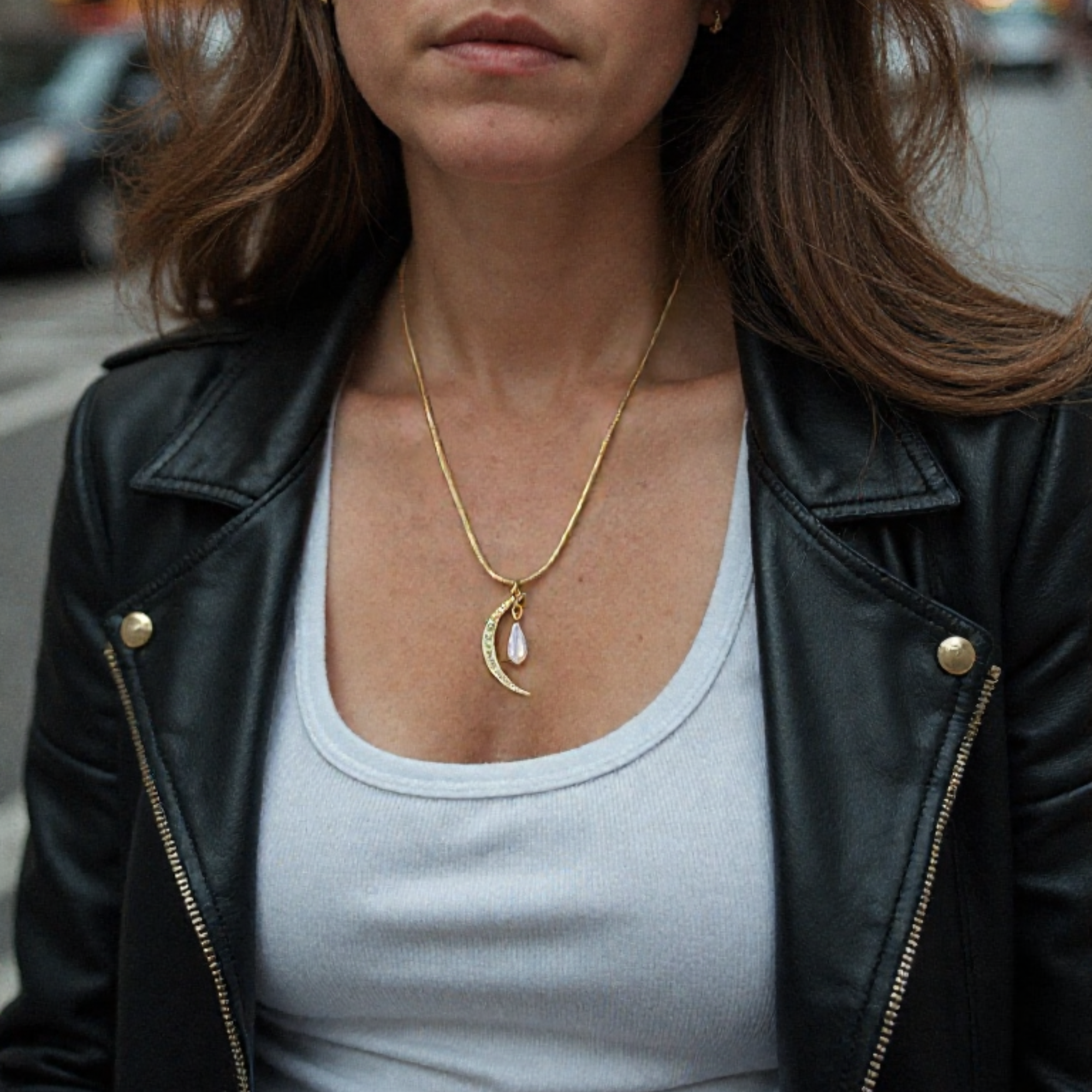 Opalite Crescent Necklace