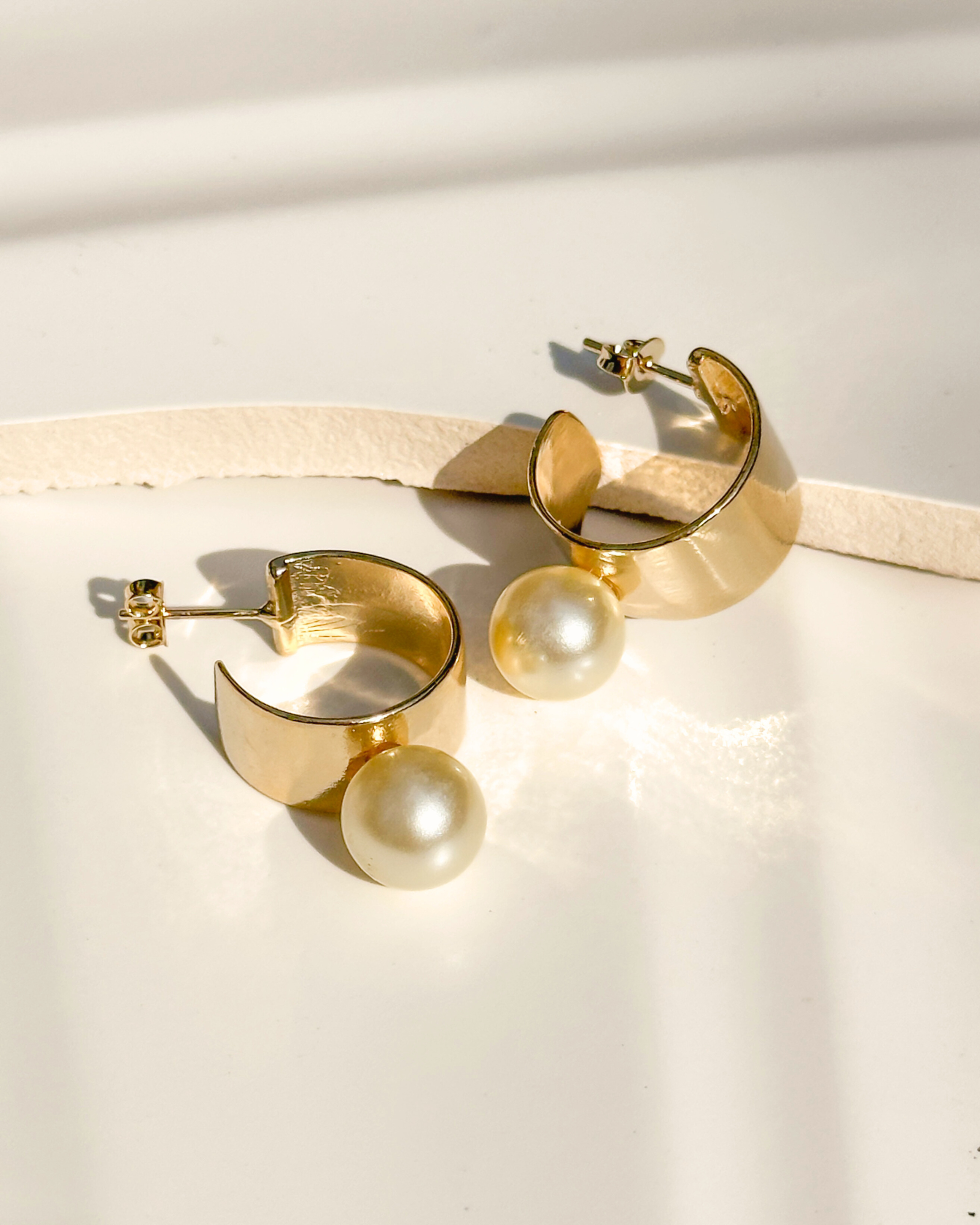 Bold Pearl Hoop Earrings