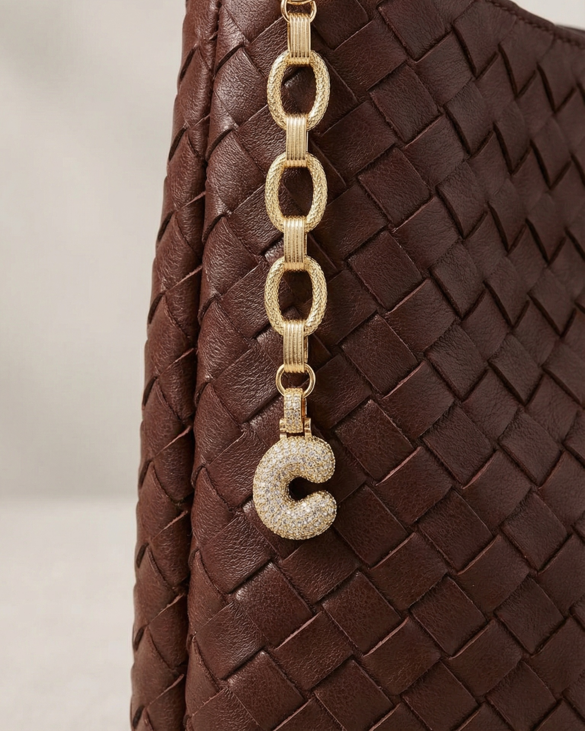 Pave´ Letter Bag Charm Small