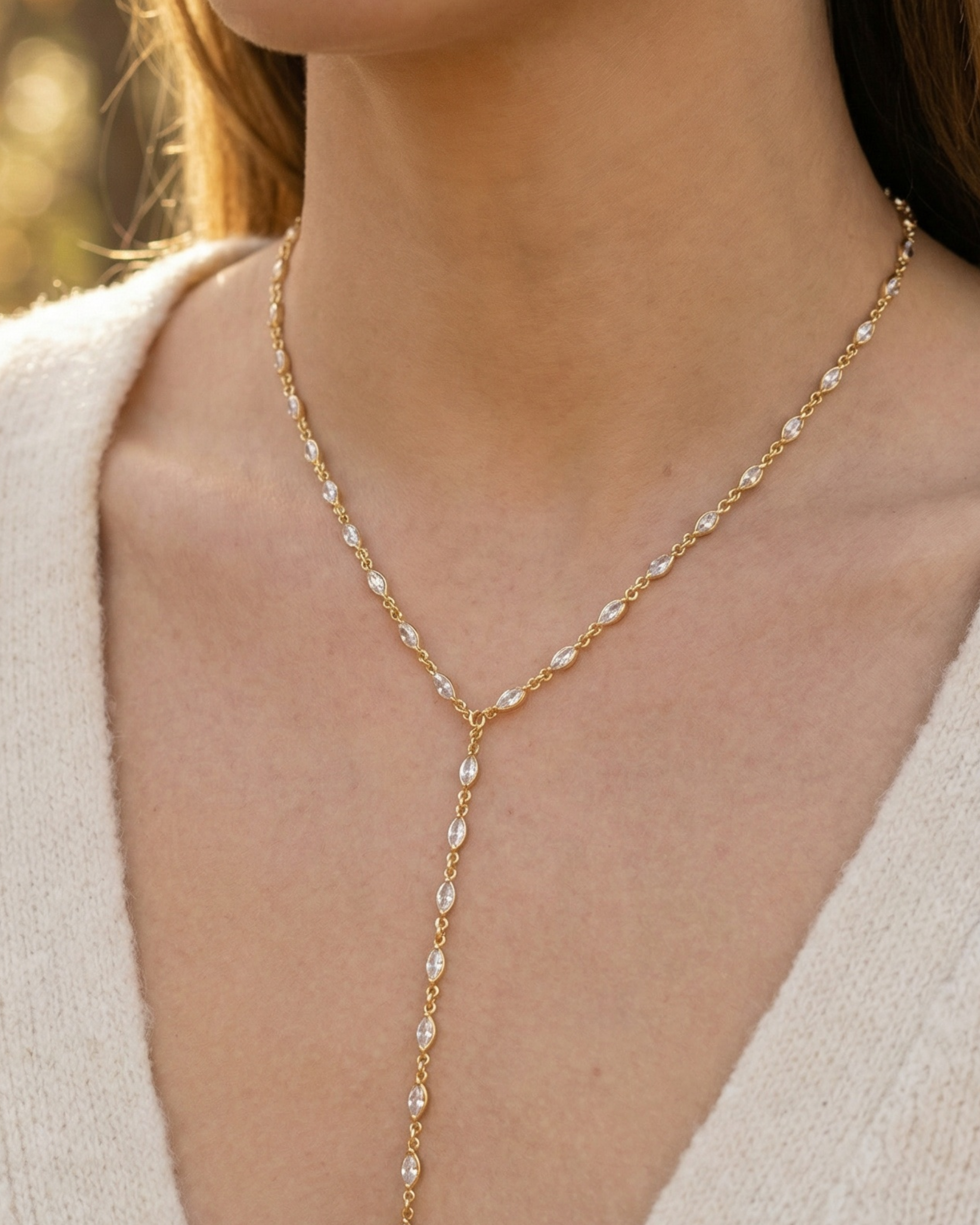Marquise Lariat Necklace