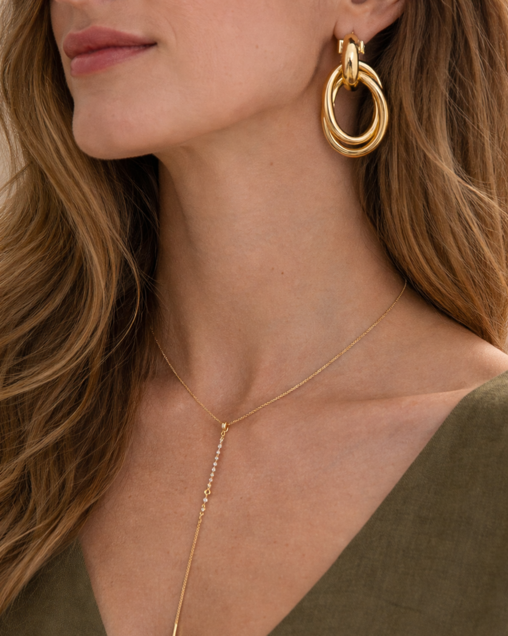 Oval Twist Statement Earrings