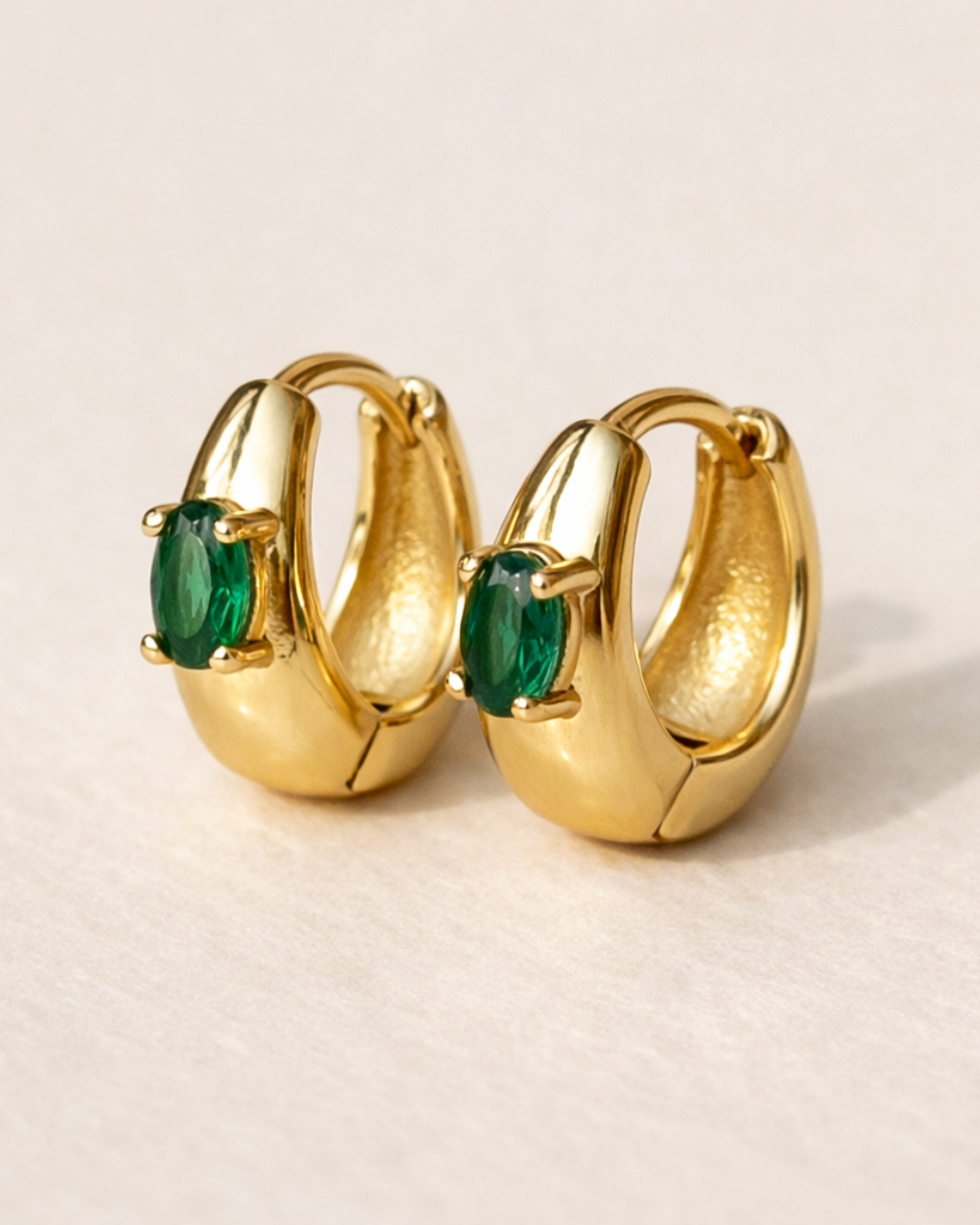 Envy Emerald Huggie Hoops