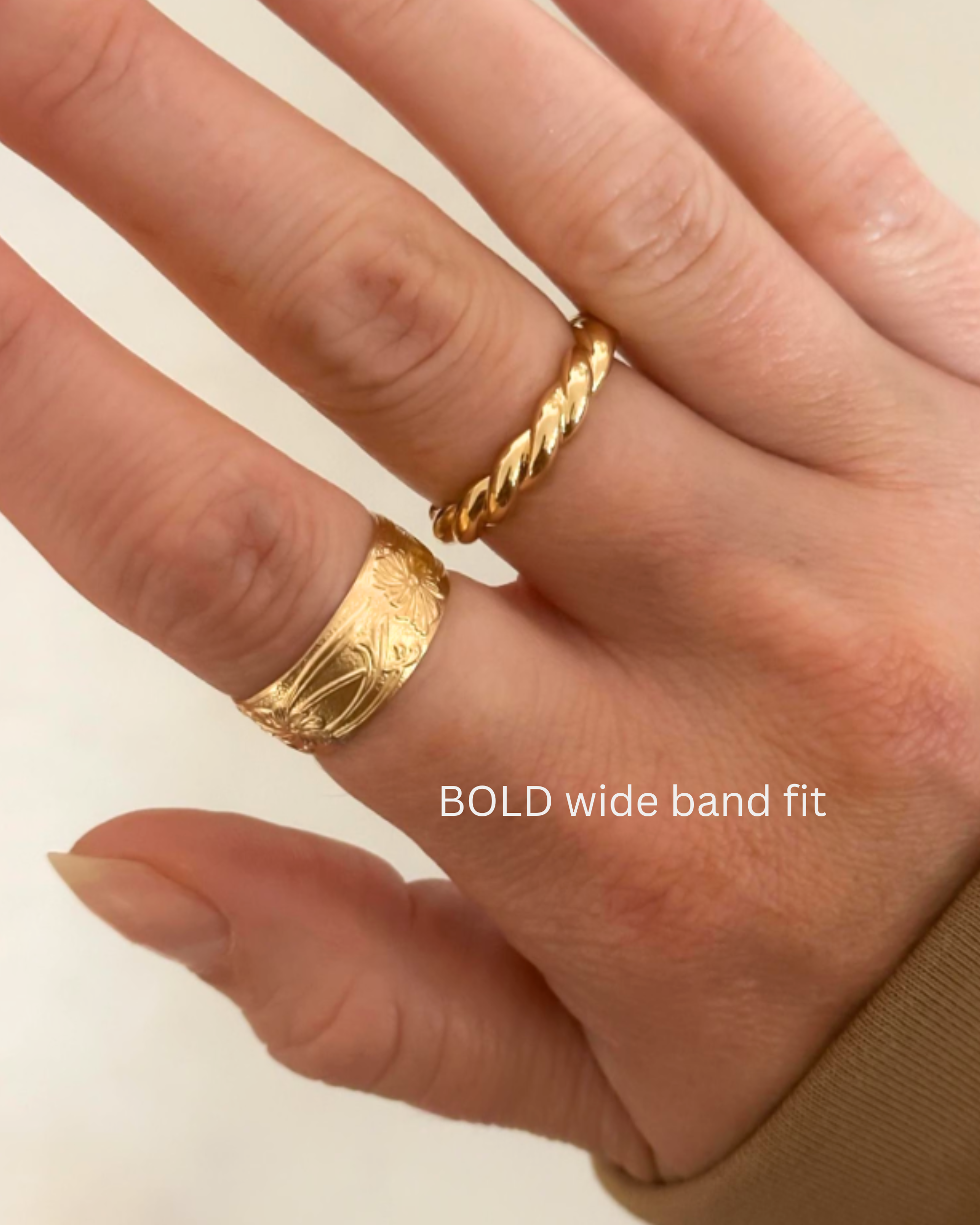 Marigold Ring - Floral Engraved Cigar Band