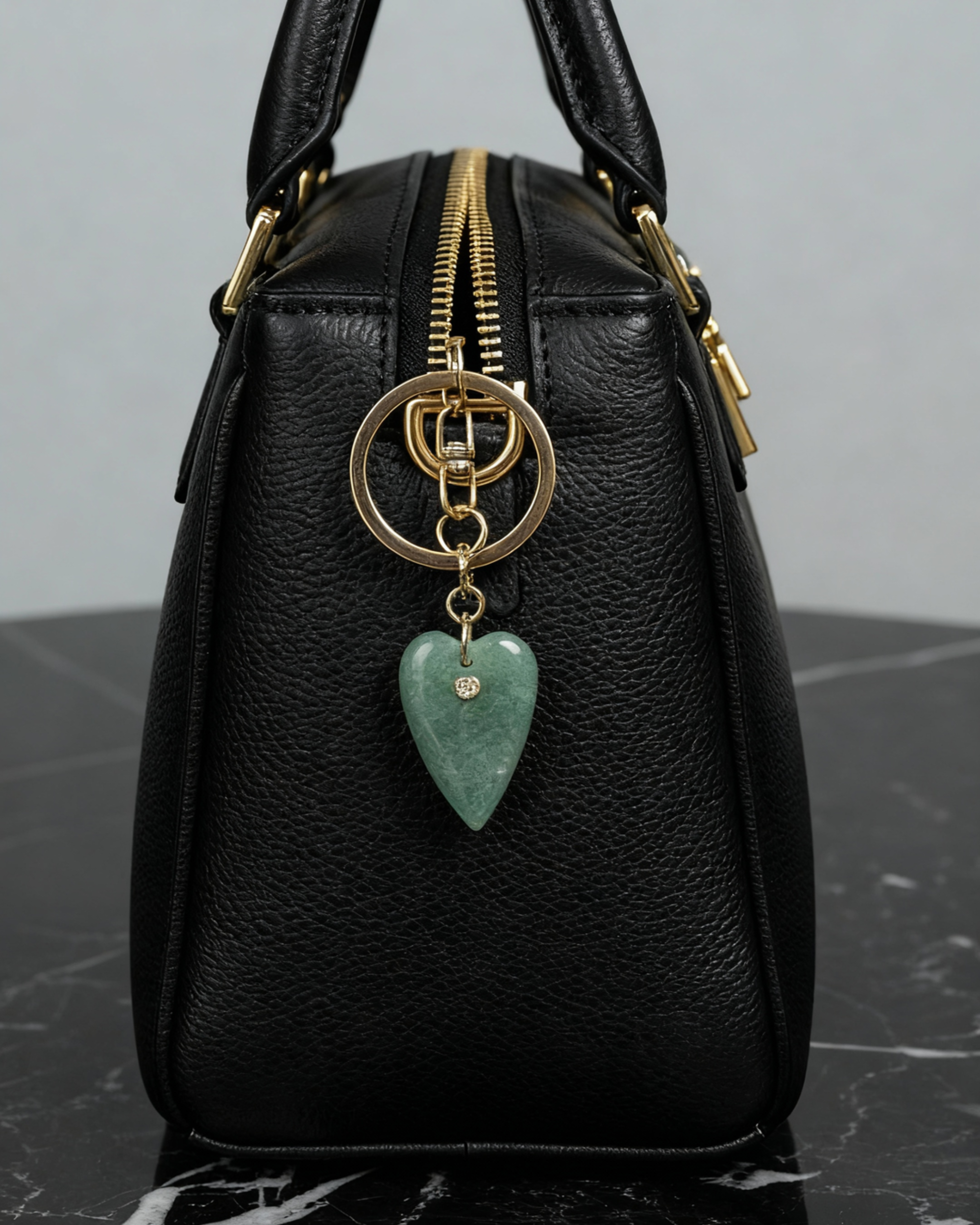 Gemstone Heart Bag Charm