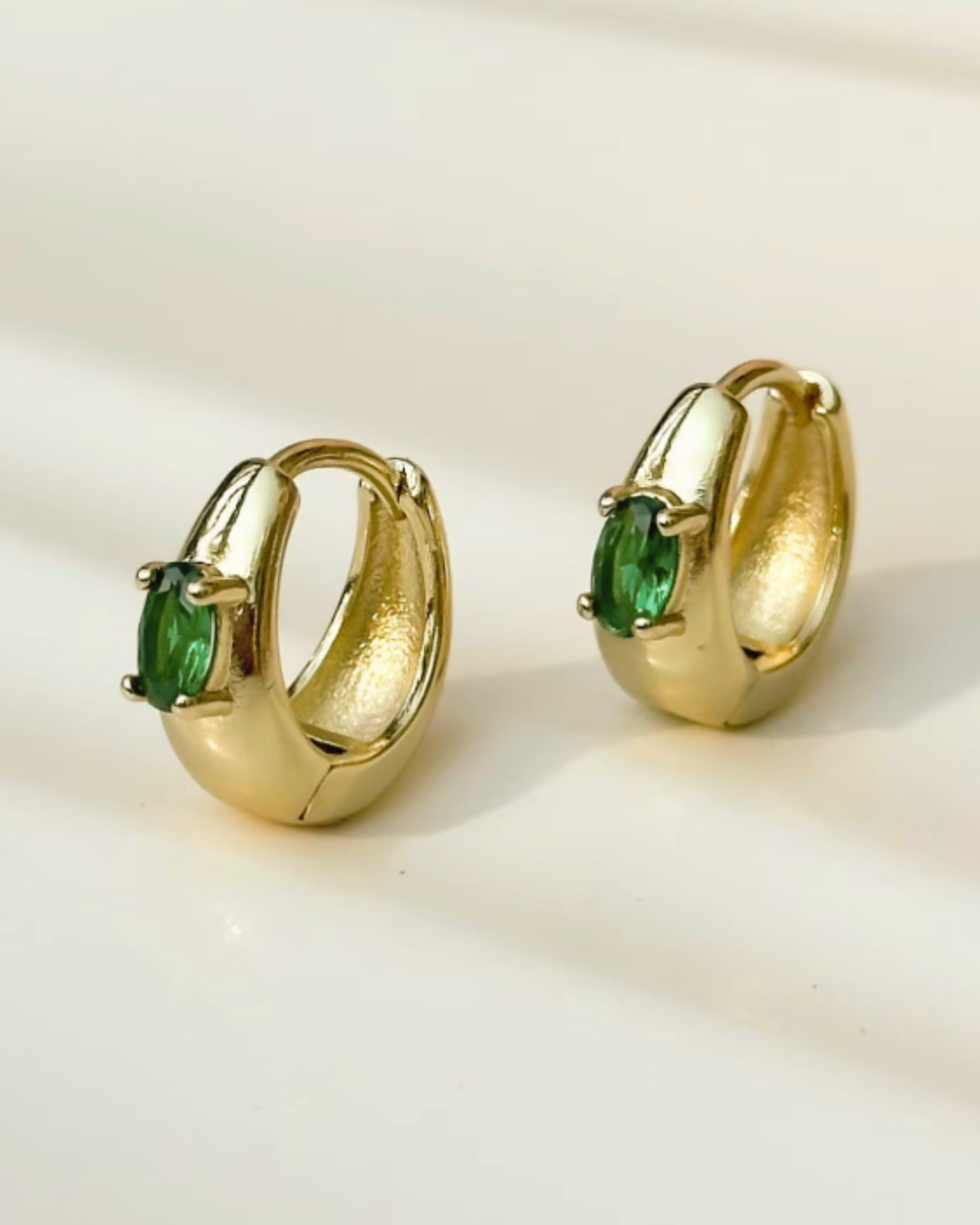 Envy Emerald Huggie Hoops
