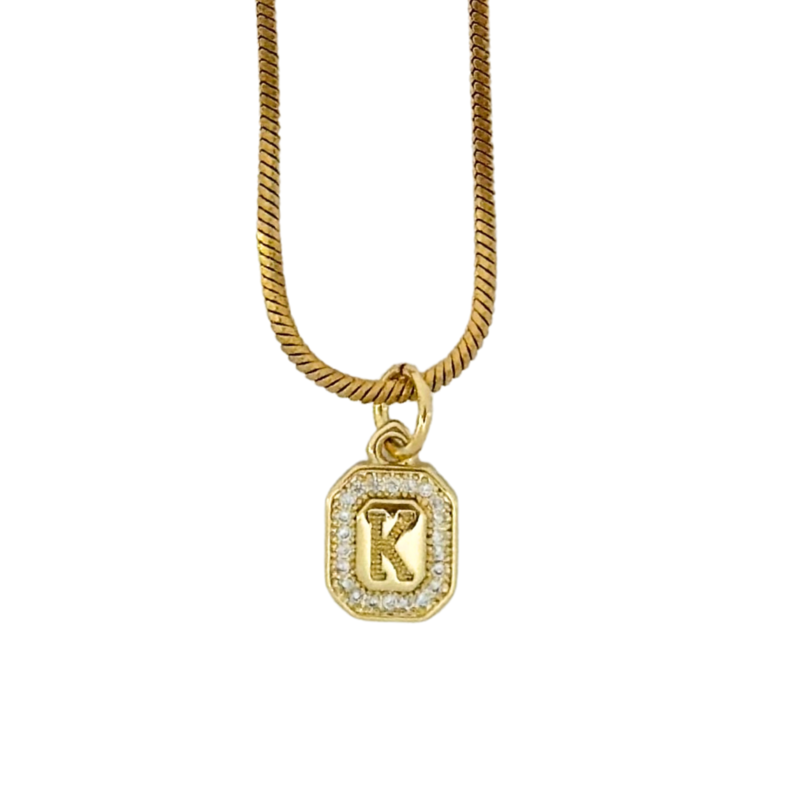 Hexa Initial Tag Necklace