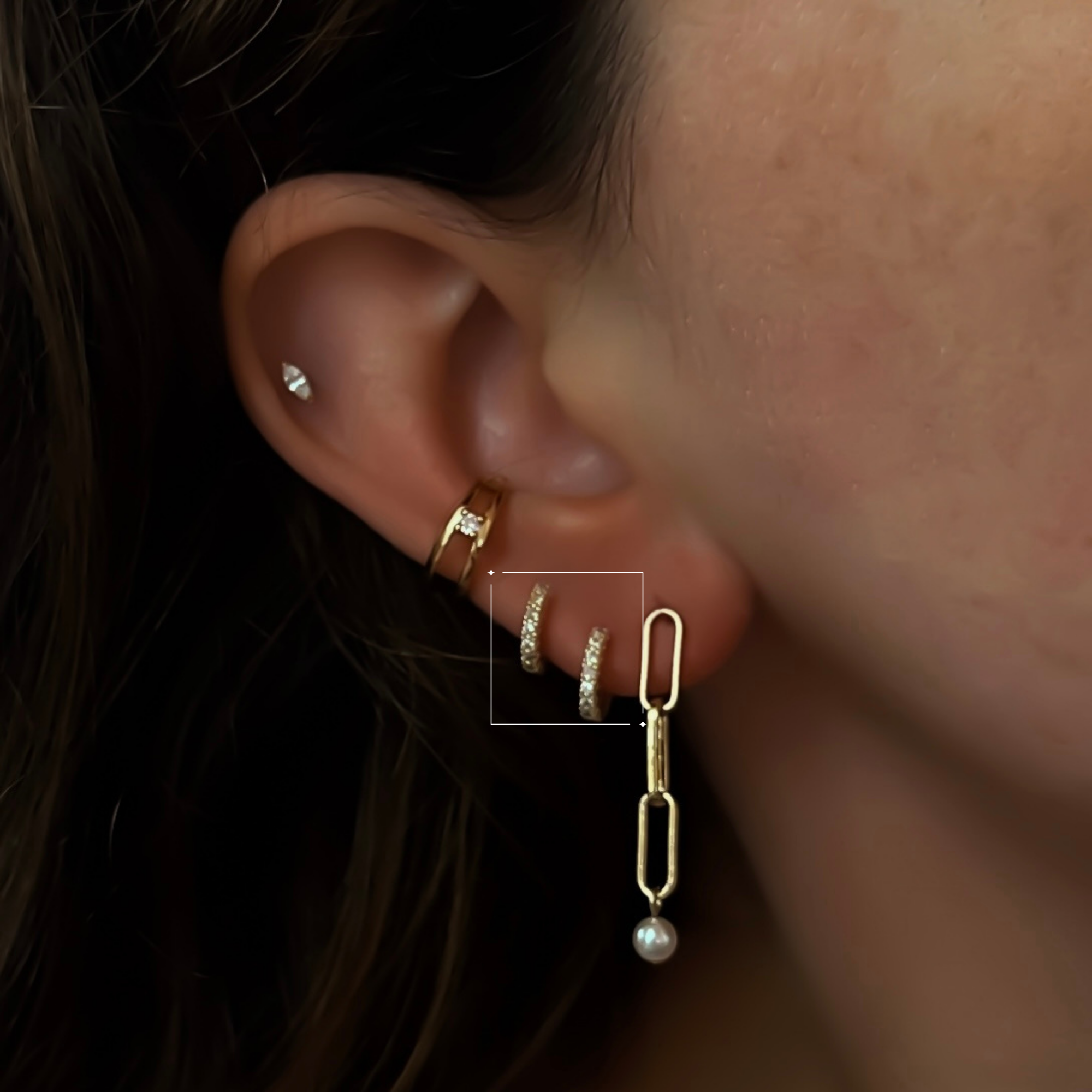 Tiny Pavé Hoops