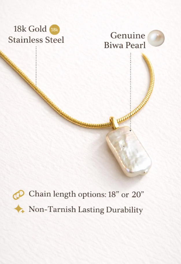 Biwa Pearl Necklace