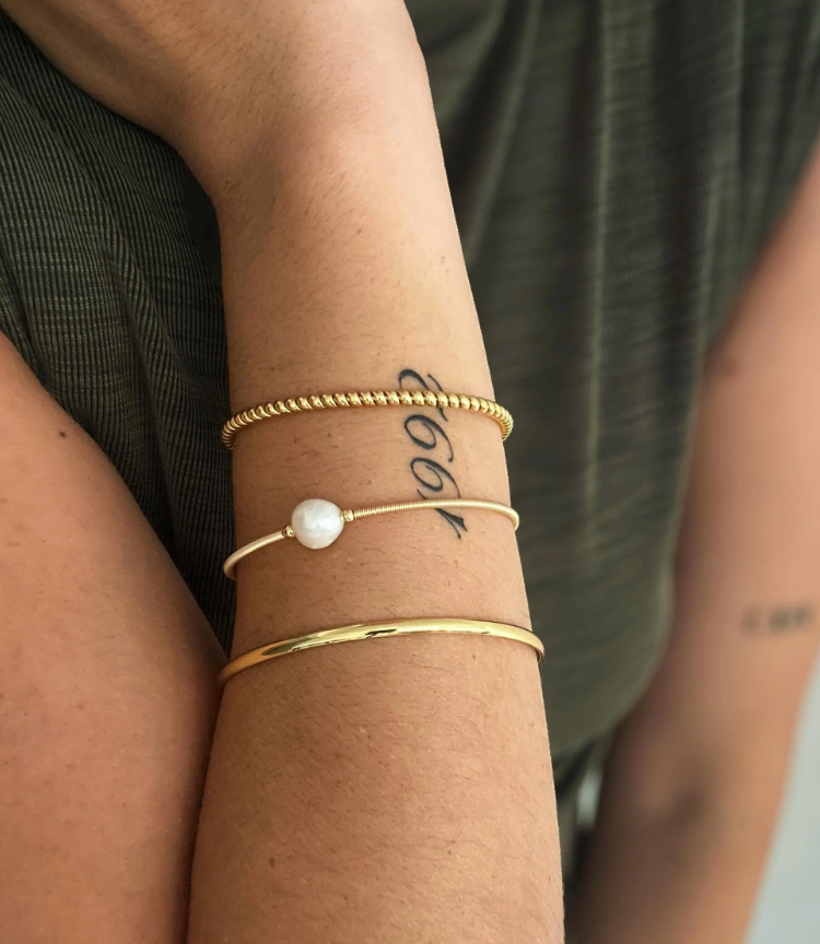 Pearl Bangle Stack Set