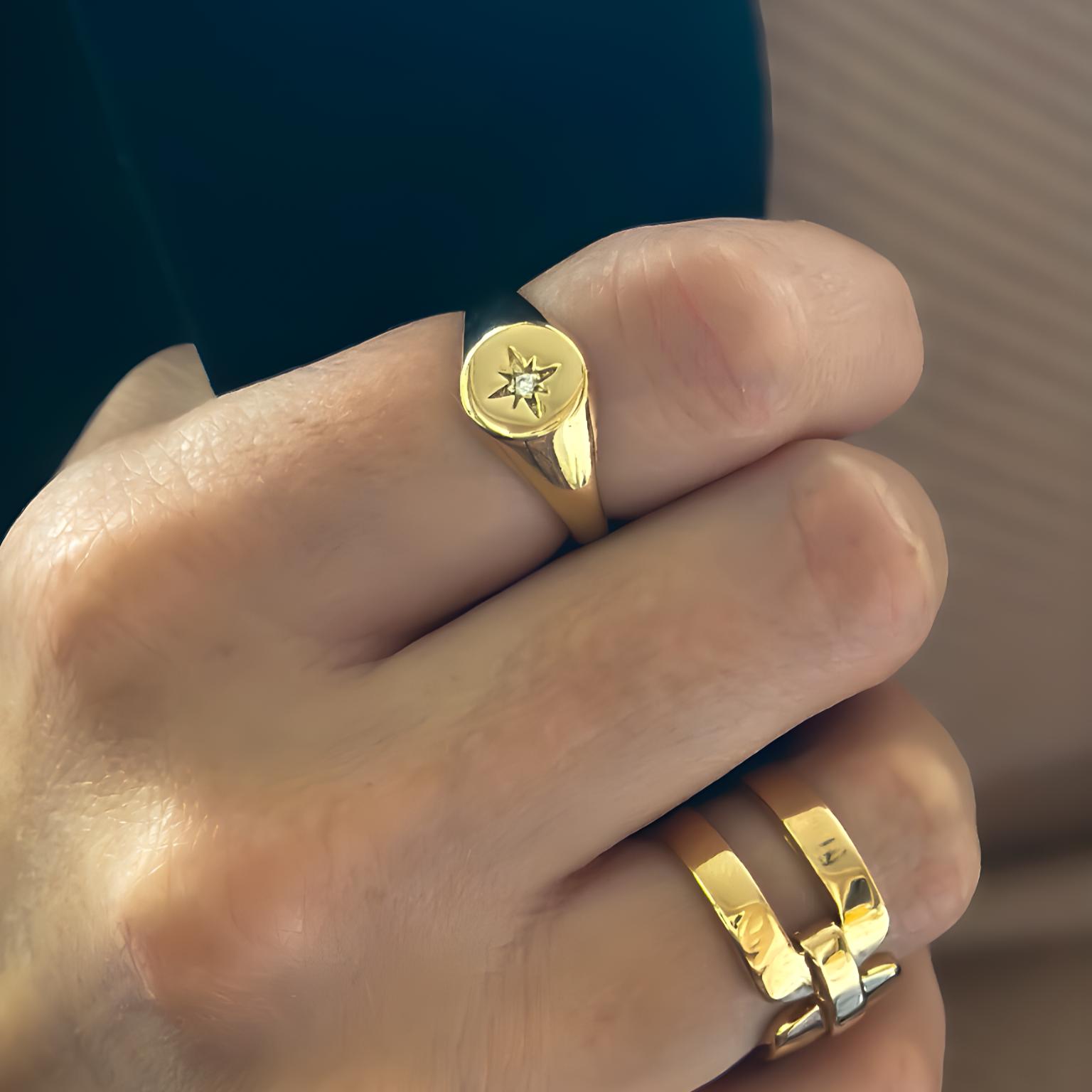 Star Gazer Signet Ring
