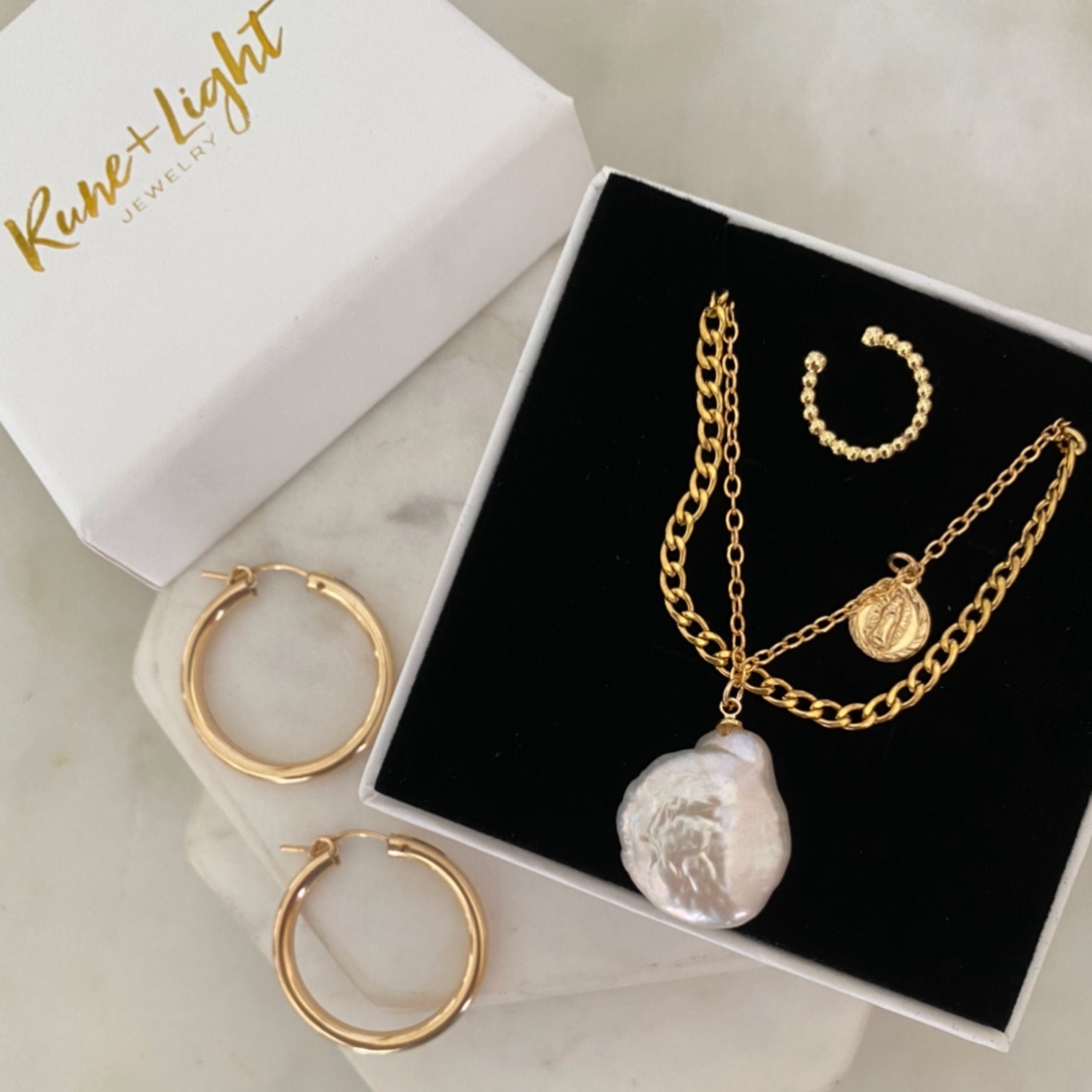 Gold Filled Baroque pearl coin necklace gold large freshwater pearl 14k non tarnish water proof summer necklace