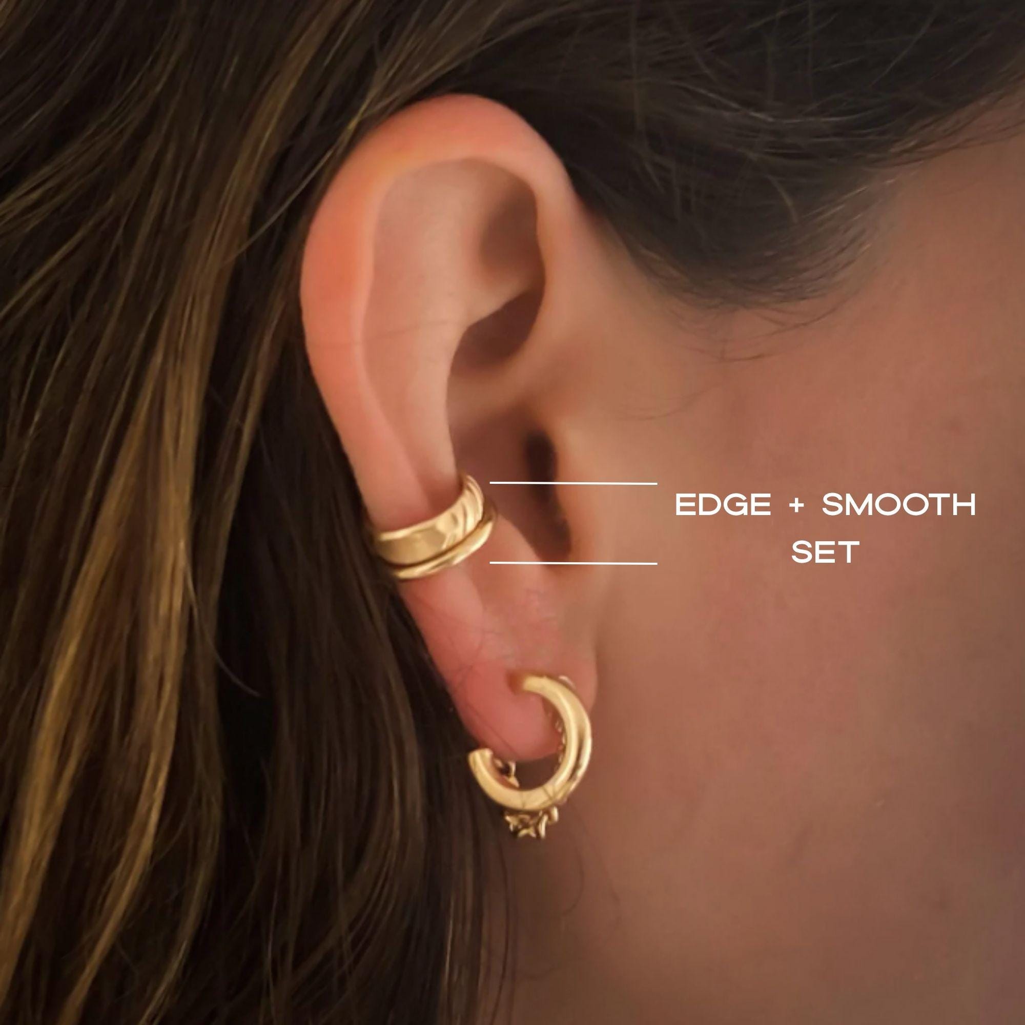 Minimalist Ear Cuff Collection Gold Finish Design Waterproof Construction Premium Quality Set Adjustable Comfort Fit Fashion Forward Style No Piercing Needed Modern Jewelry Essential Beautiful Edge Detail Daily Wear Accessory Perfect Gift