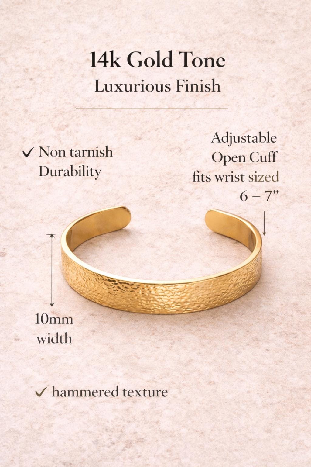 Wide Gold Cuff Bracelet, Hammered Minimalist Statement Jewelry, Bold Gold Bracelet for Women, Everyday Luxury Gift