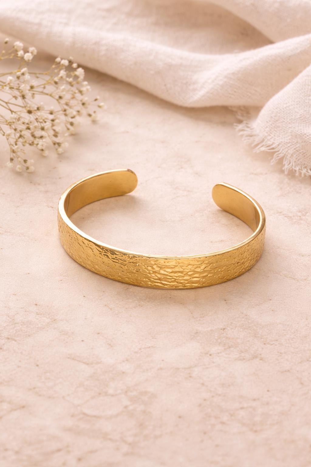 Wide Gold Cuff Bracelet, Hammered Minimalist Statement Jewelry, Bold Gold Bracelet for Women, Everyday Luxury Gift