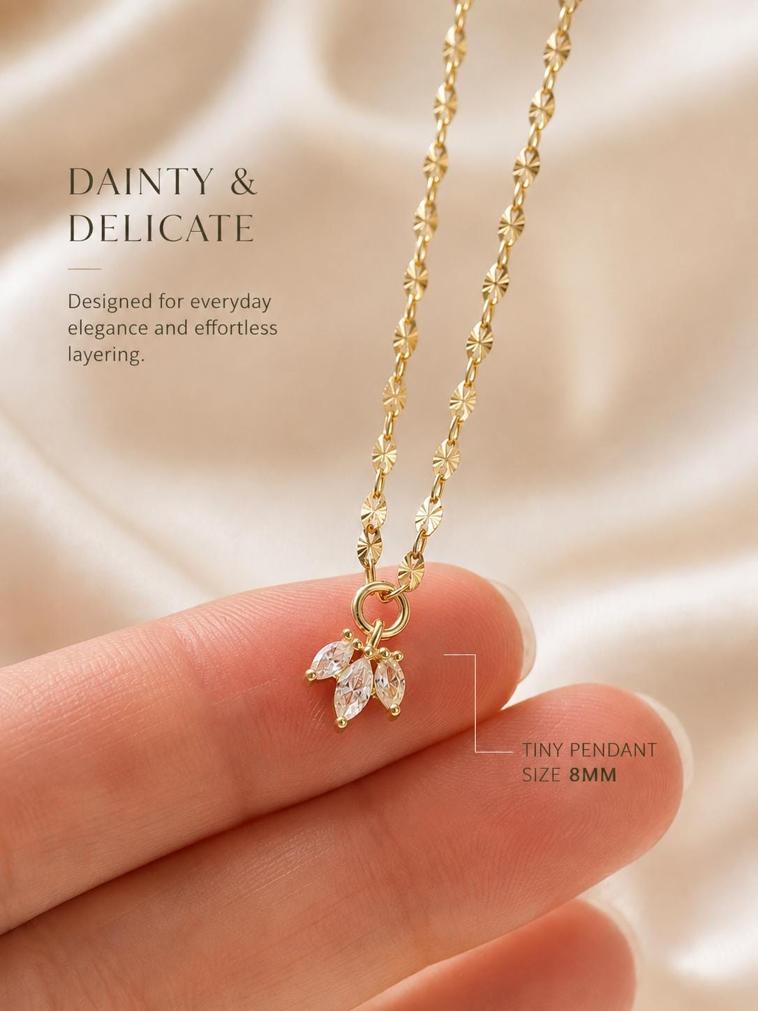 Marquise Necklace Gold Crystal Jewelry Bridal Party Bridesmaid Gift Wedding Day Bride Accessory Diamond Crystal Leaf Pendant Bridesmaid