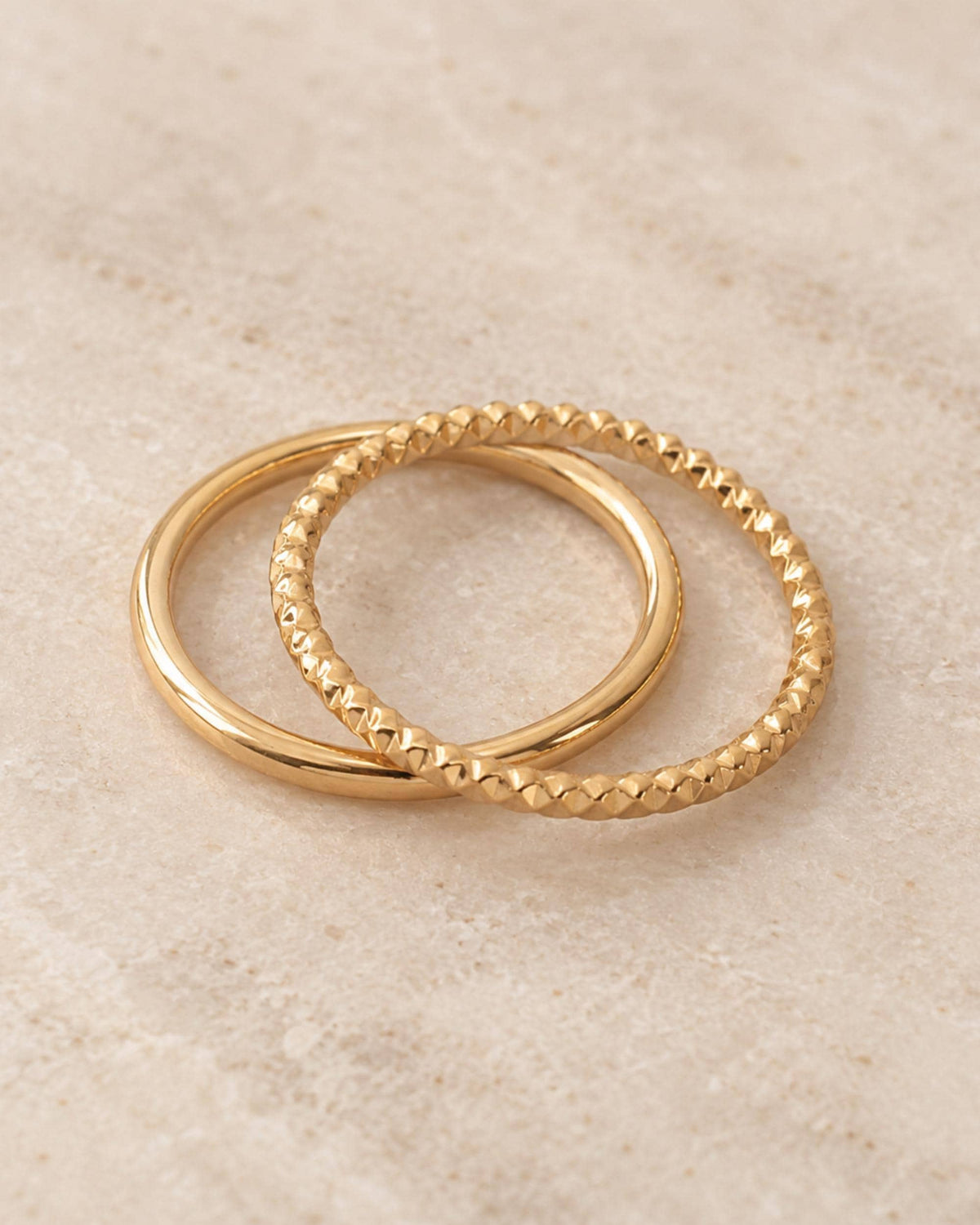Initial Letter Band Gold Stackable Set Personalized Engraving Custom Name Jewelry Minimalist Dainty Ring Collection Everyday Wear Essential Bridesmaid Gift Set Simple Elegant Design Gold Filled Construction Textured Accent Band Layering