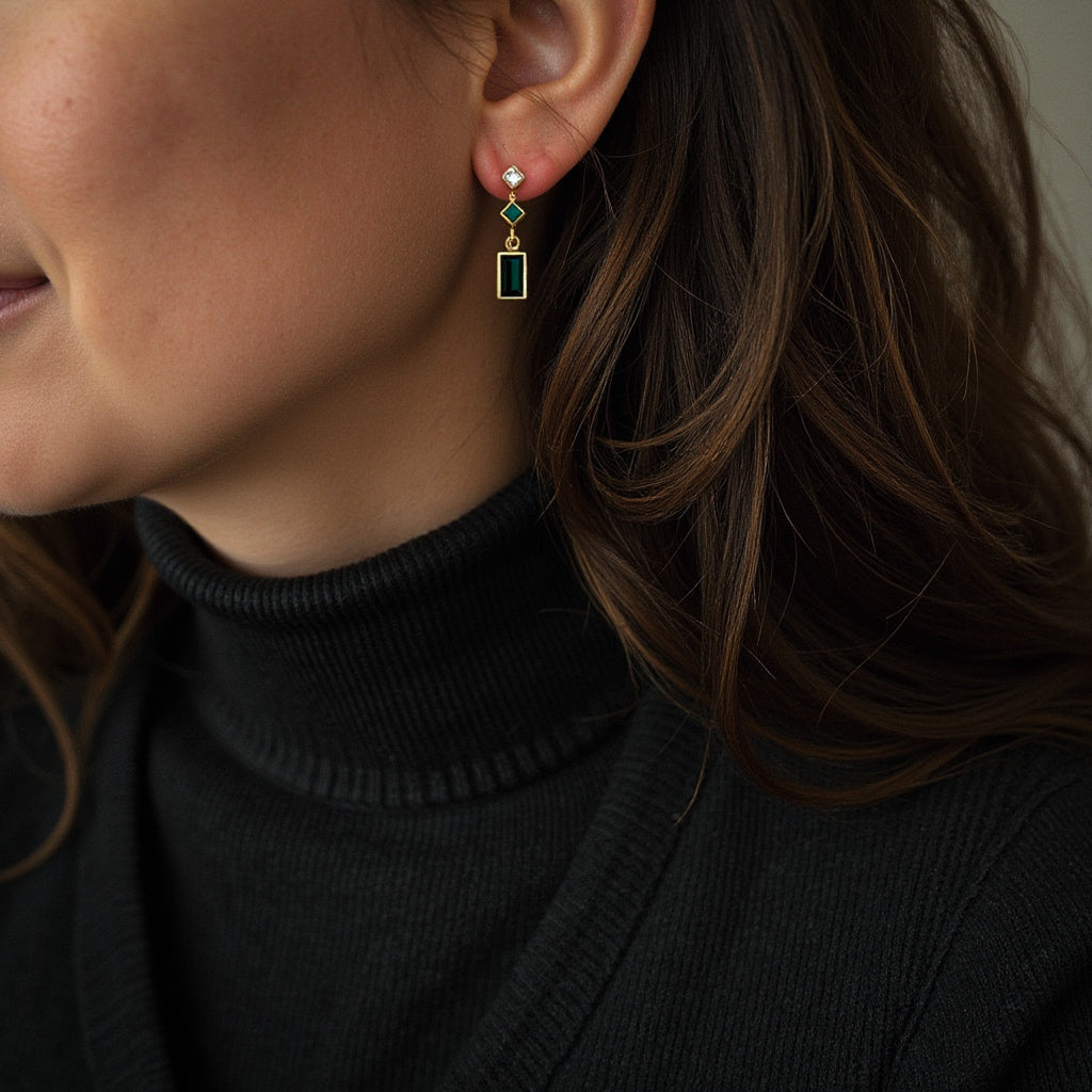 Geometric Gem Earrings