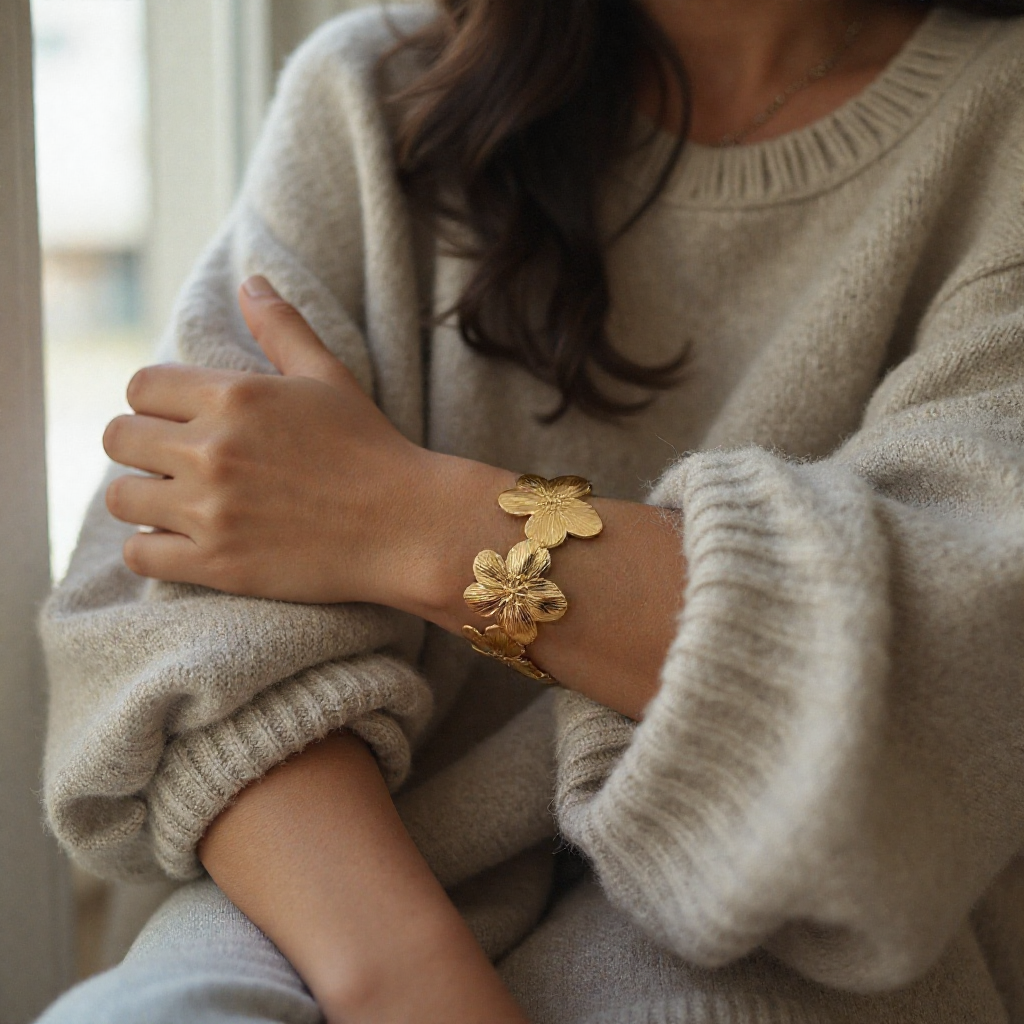 Iris Floral Cuff Bracelet | Rune and Light