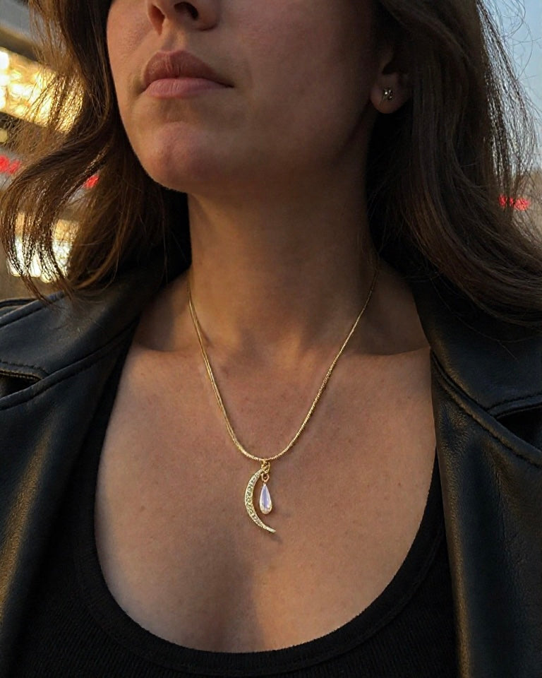 Opalite Crescent Necklace