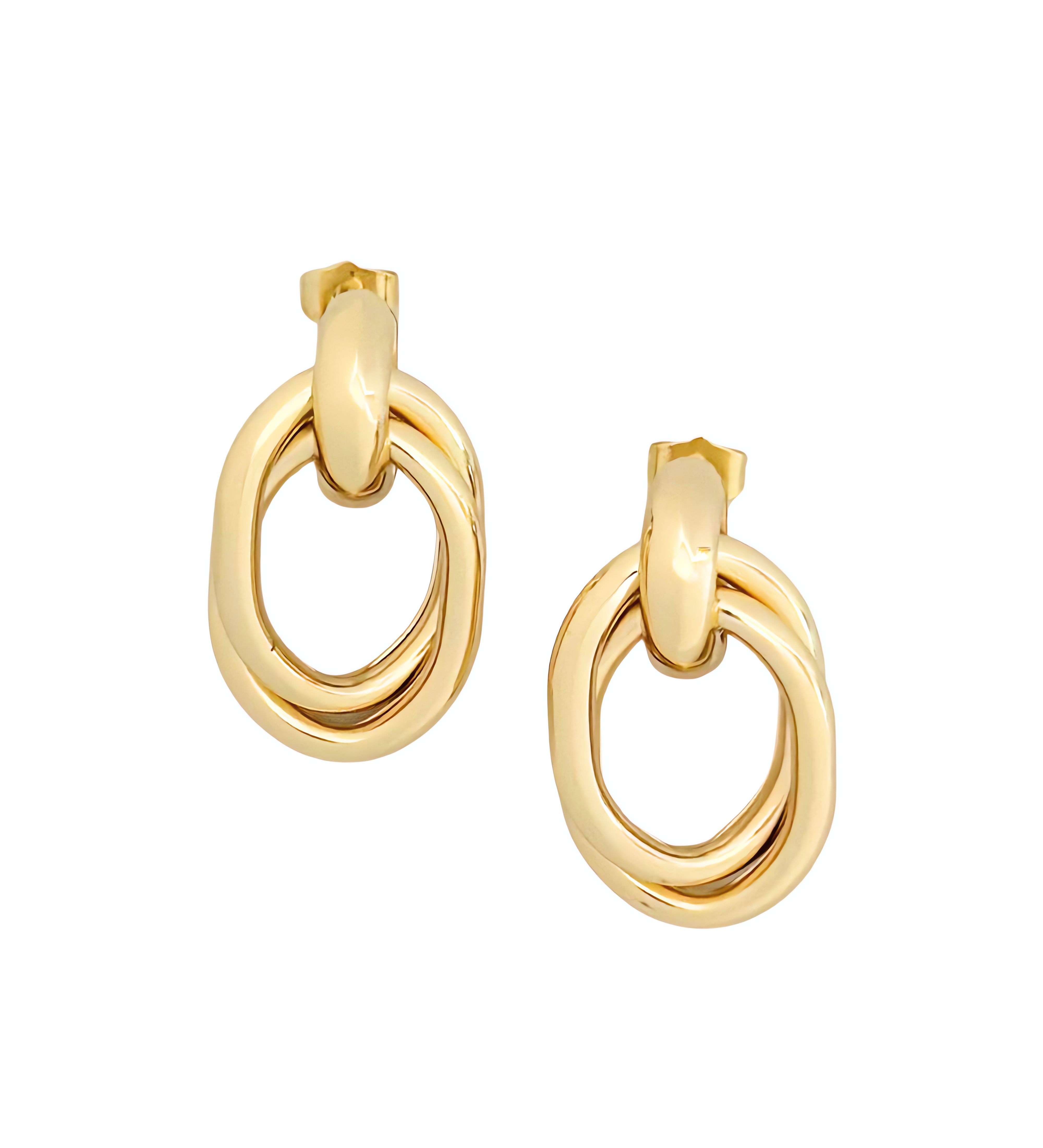 Oval Twist Statement Earrings