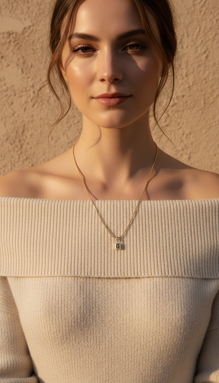 Monogram Padlock Necklace