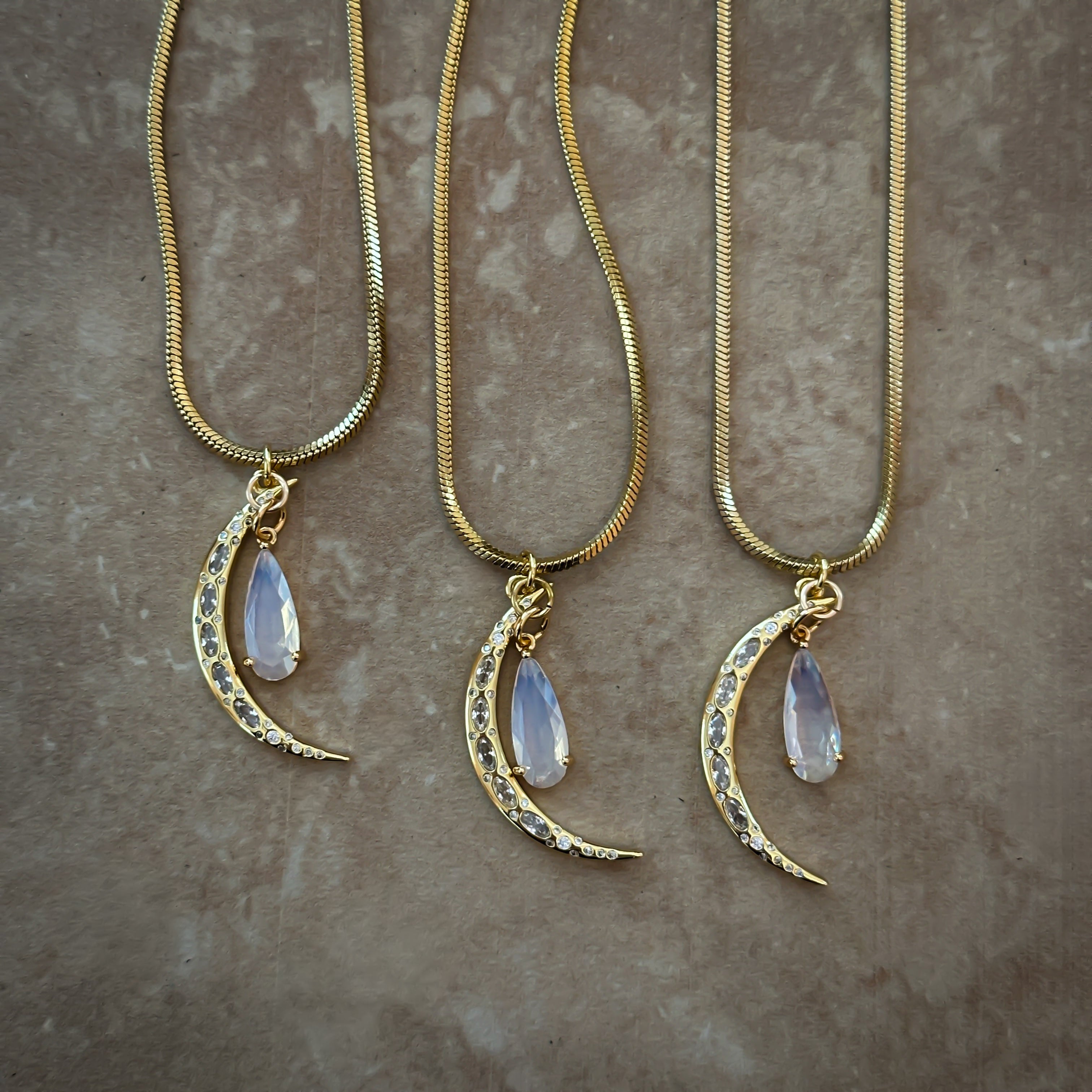 Opalite Crescent Necklace