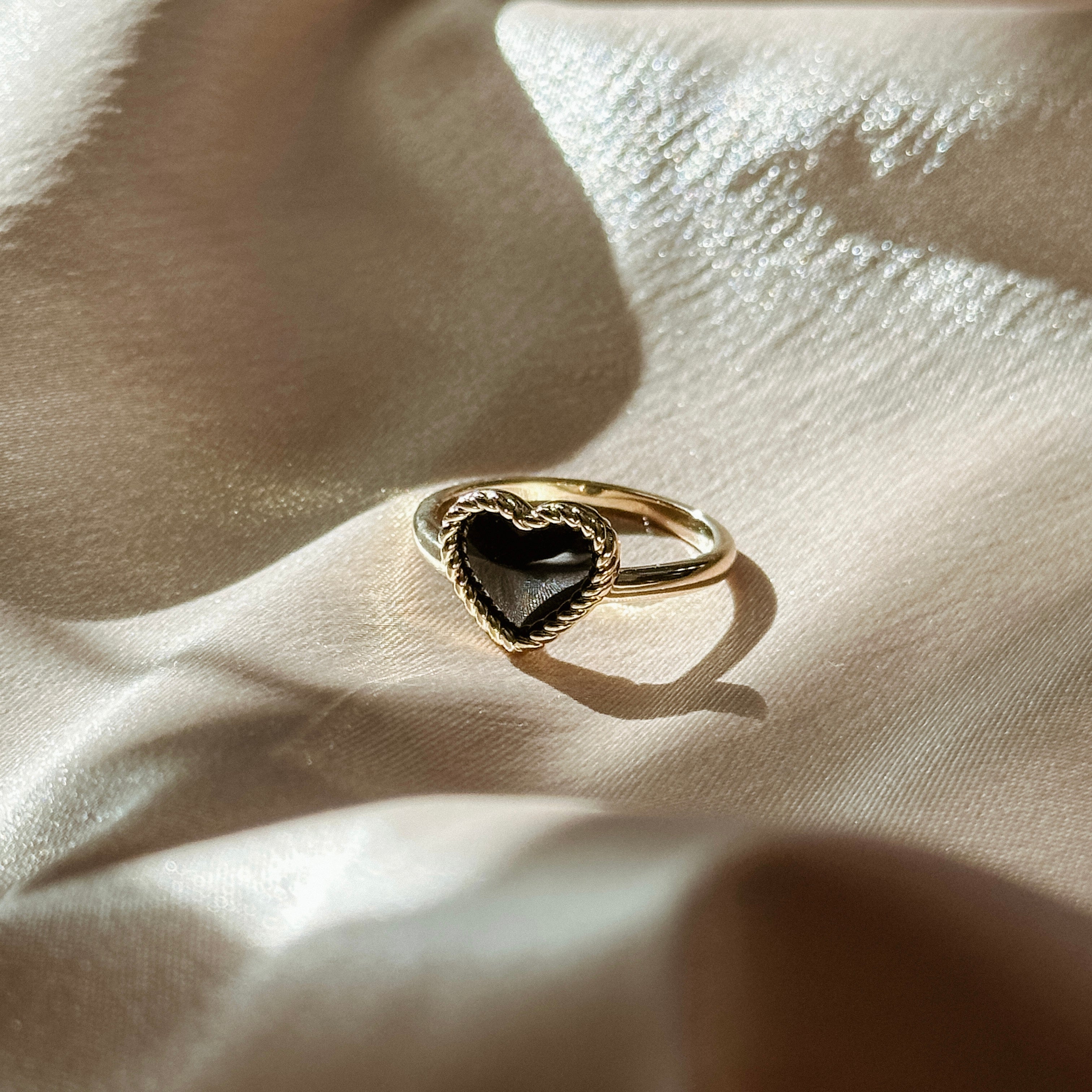 Onyx Heart Ring